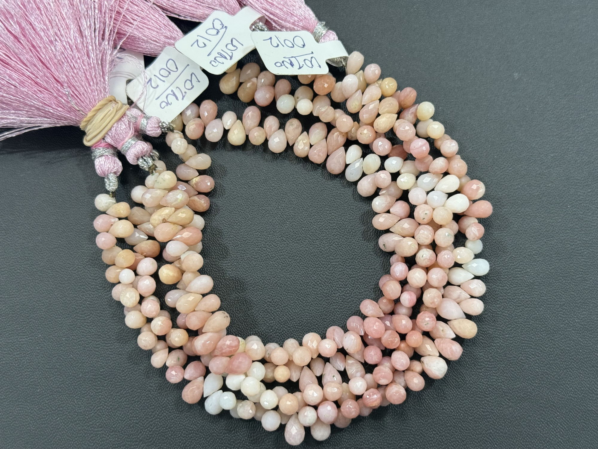 Pink Peruvian Opal Drops Faceted