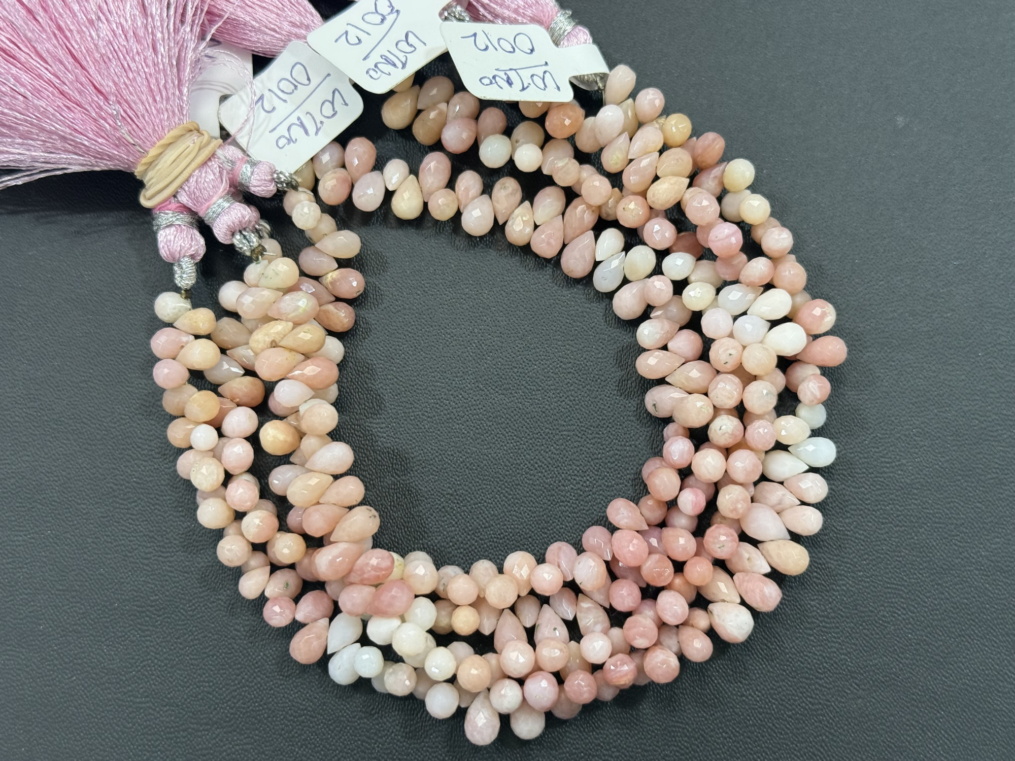 Pink Peruvian Opal Drops Faceted