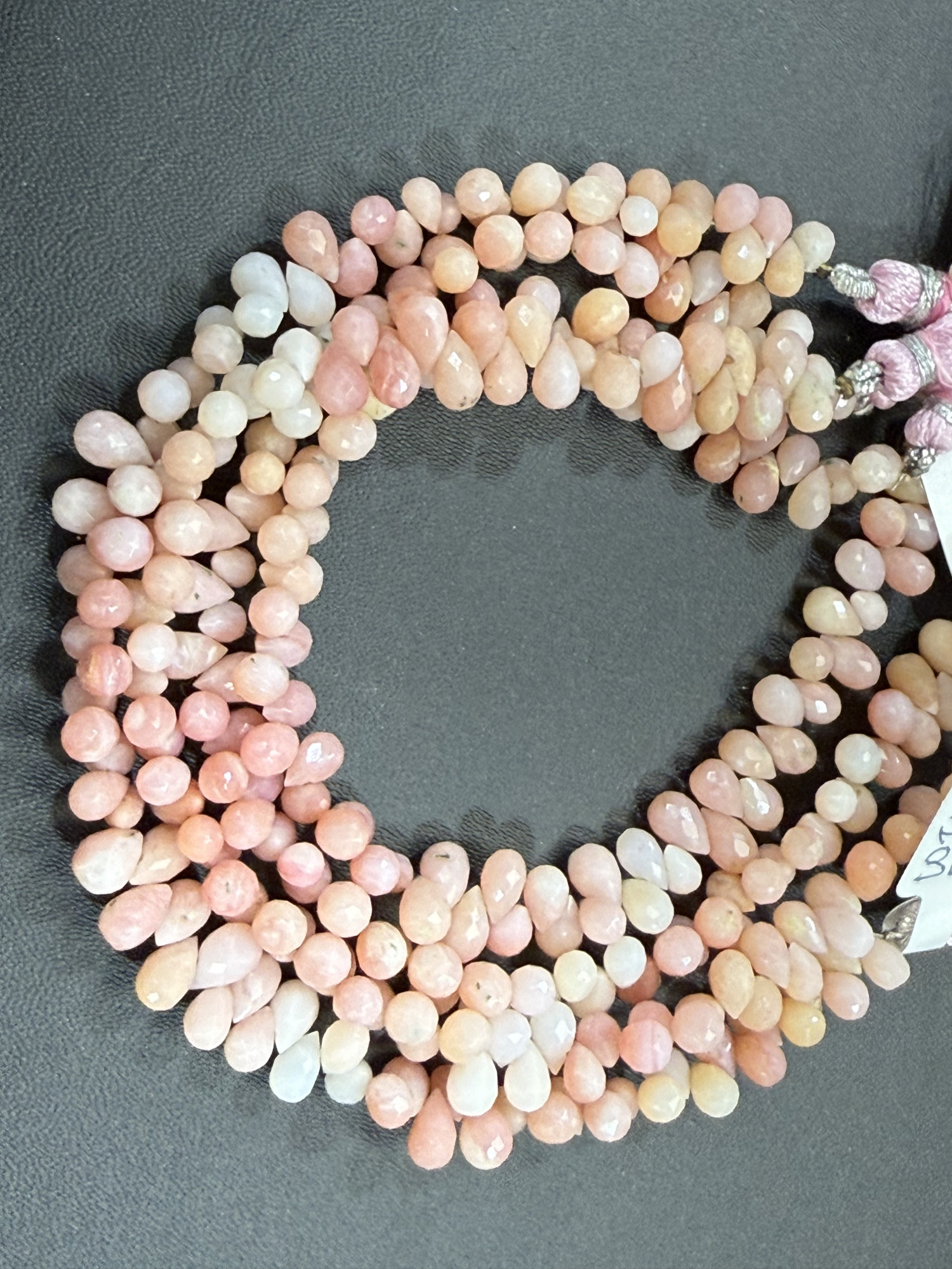 Pink Peruvian Opal Drops Faceted