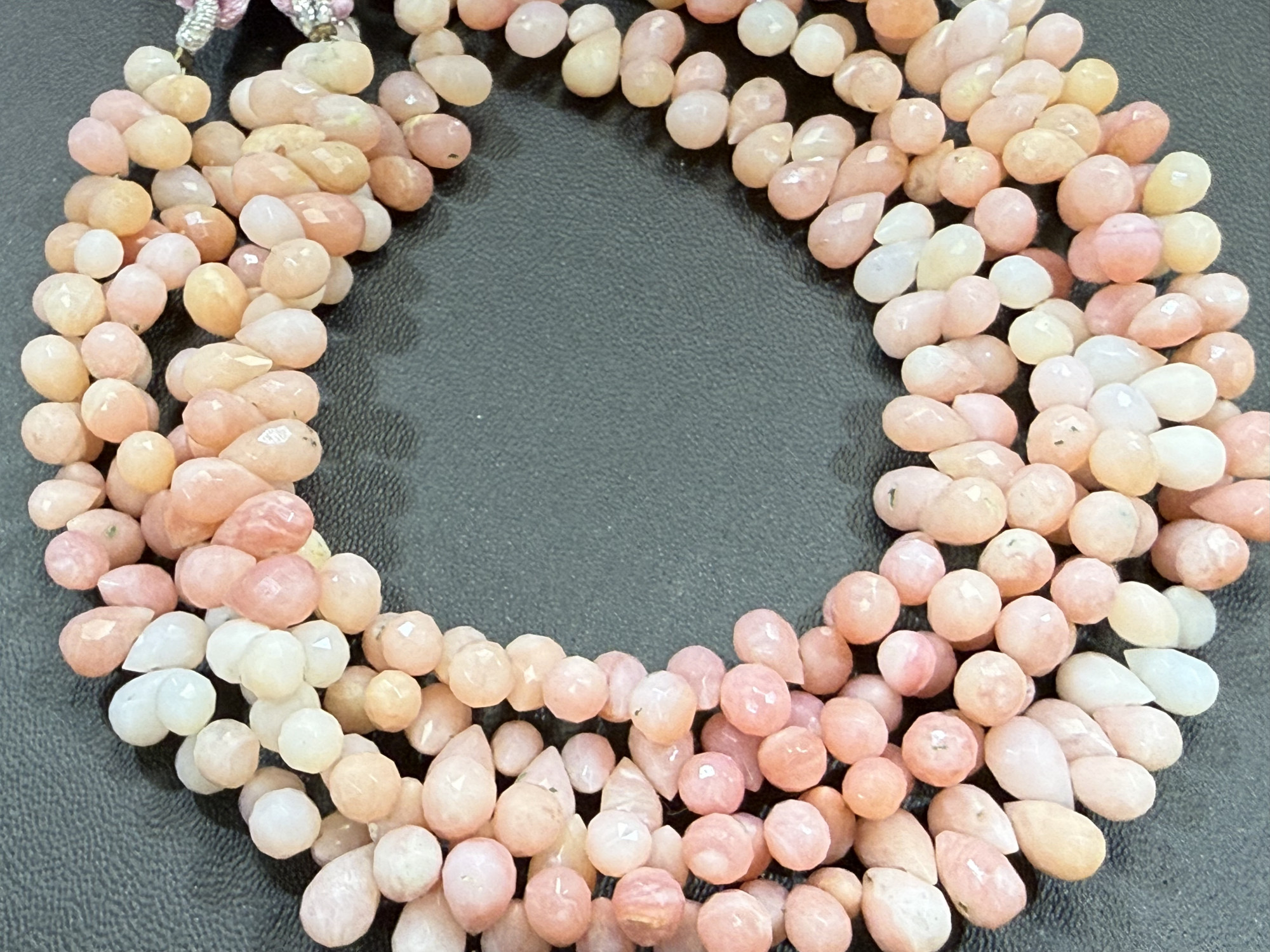 Pink Peruvian Opal Drops Faceted