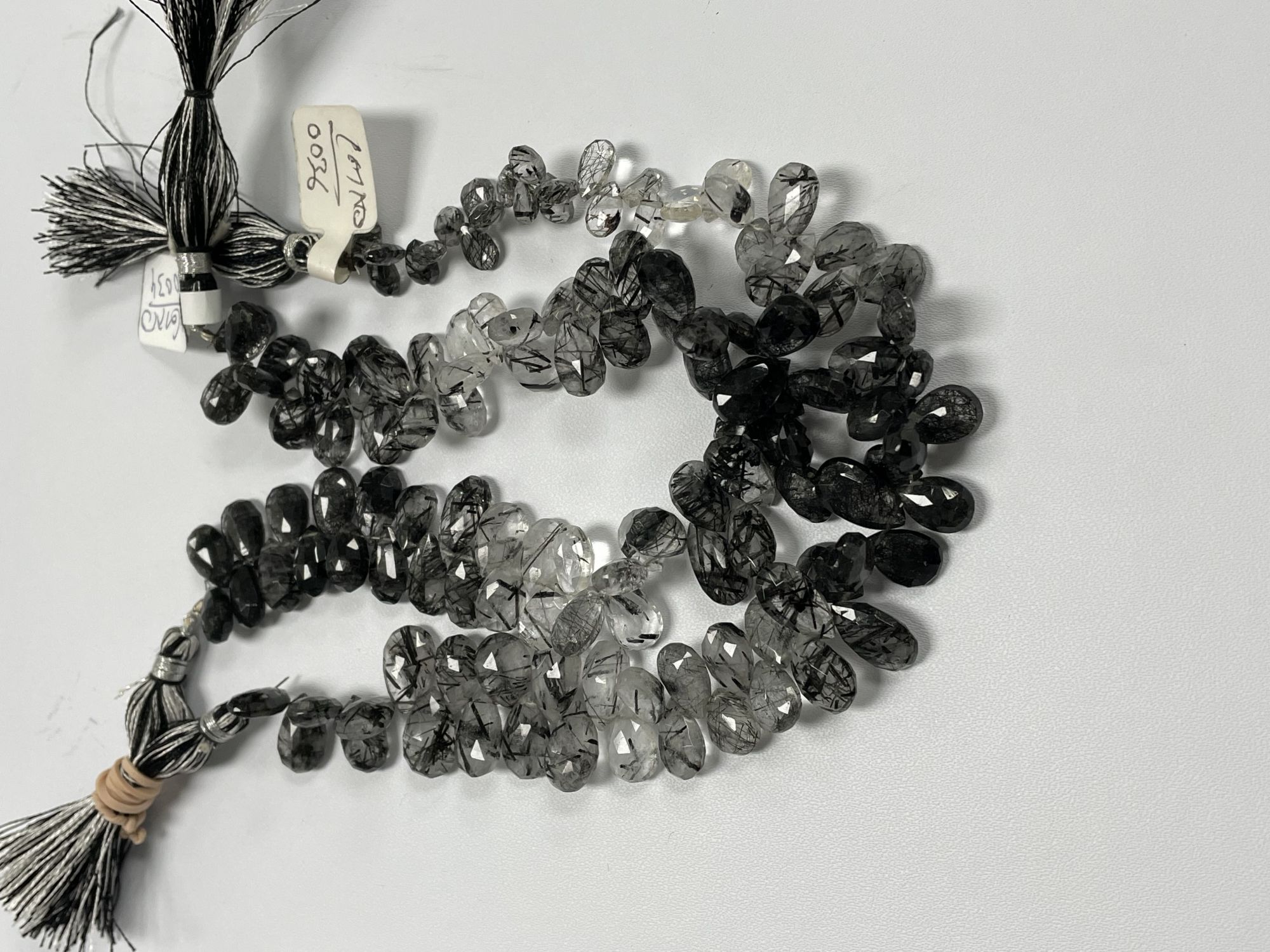 Black Rutilated Quartz Pear Faceted