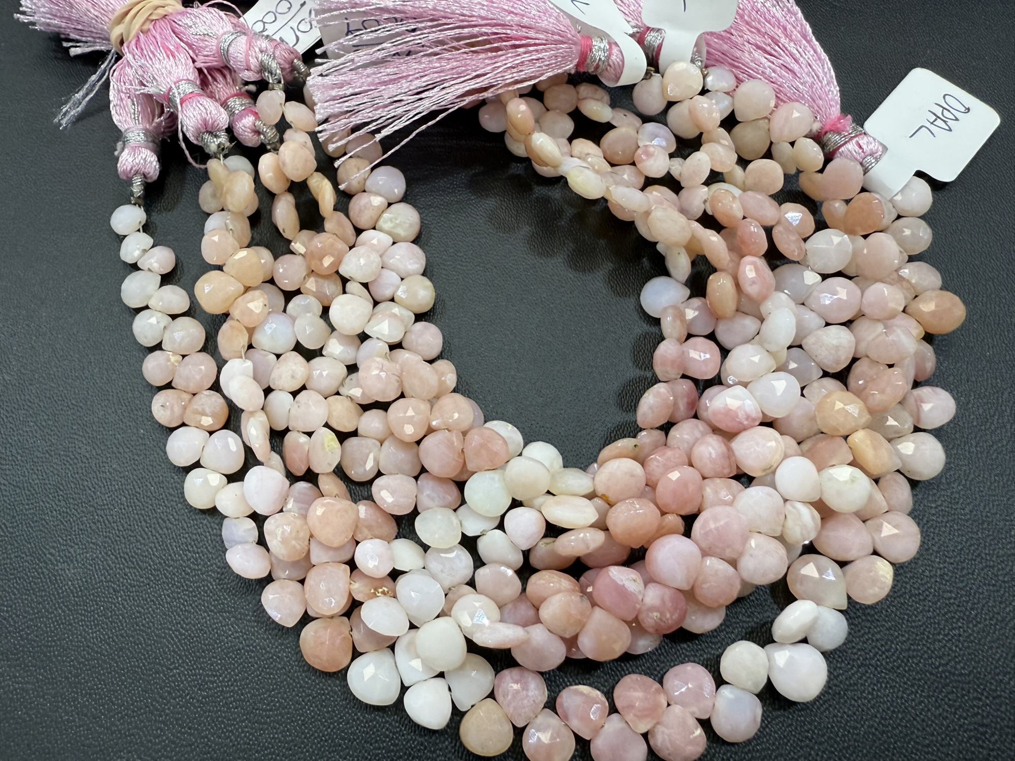 Pink Peruvian Opal Heart Faceted