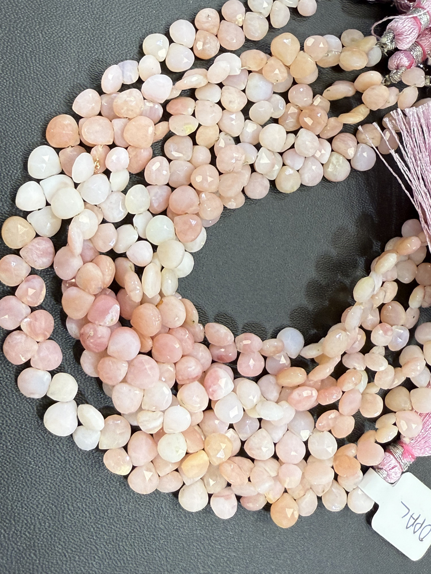 Pink Peruvian Opal Heart Faceted