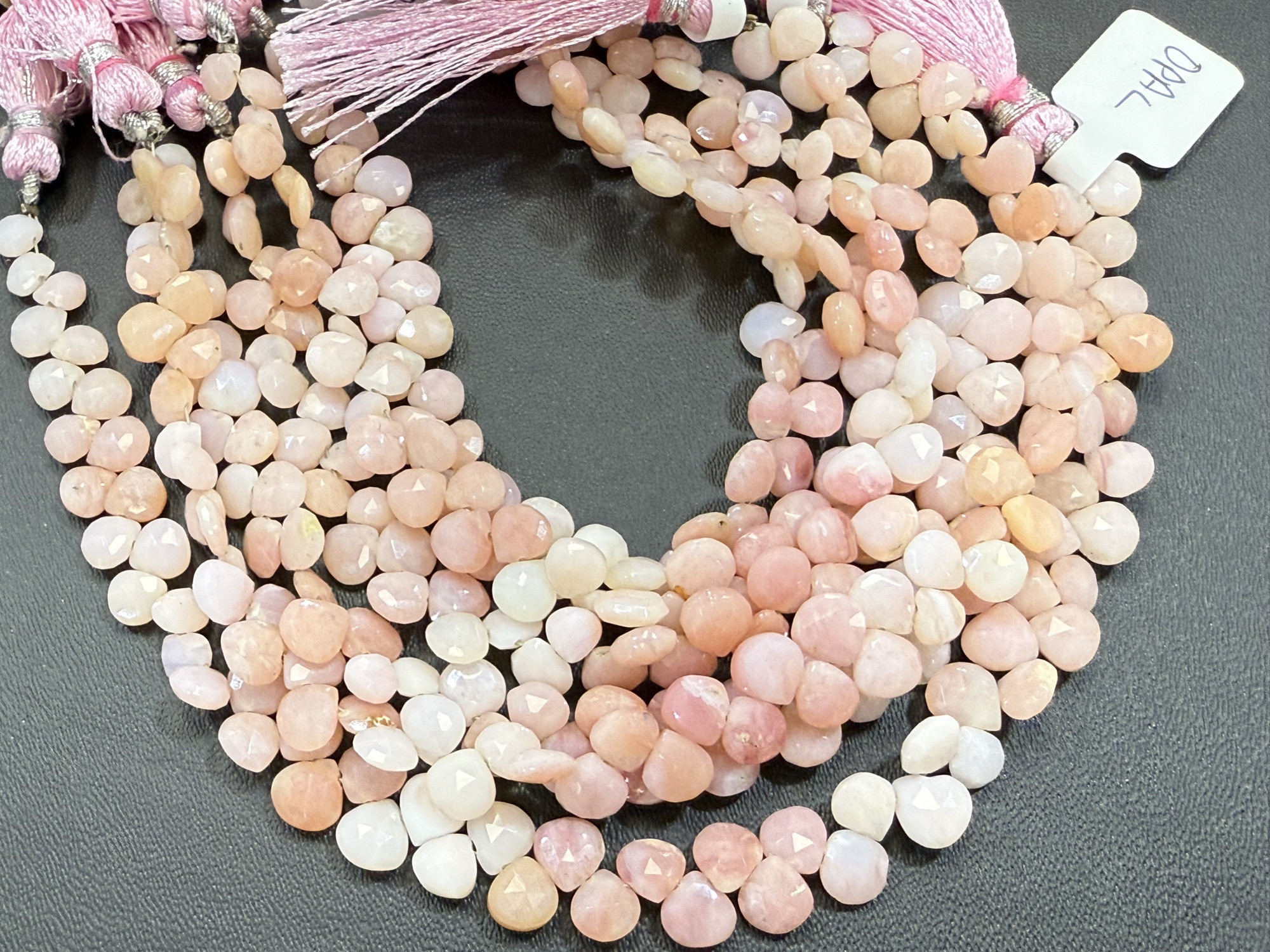 Pink Peruvian Opal Heart Faceted