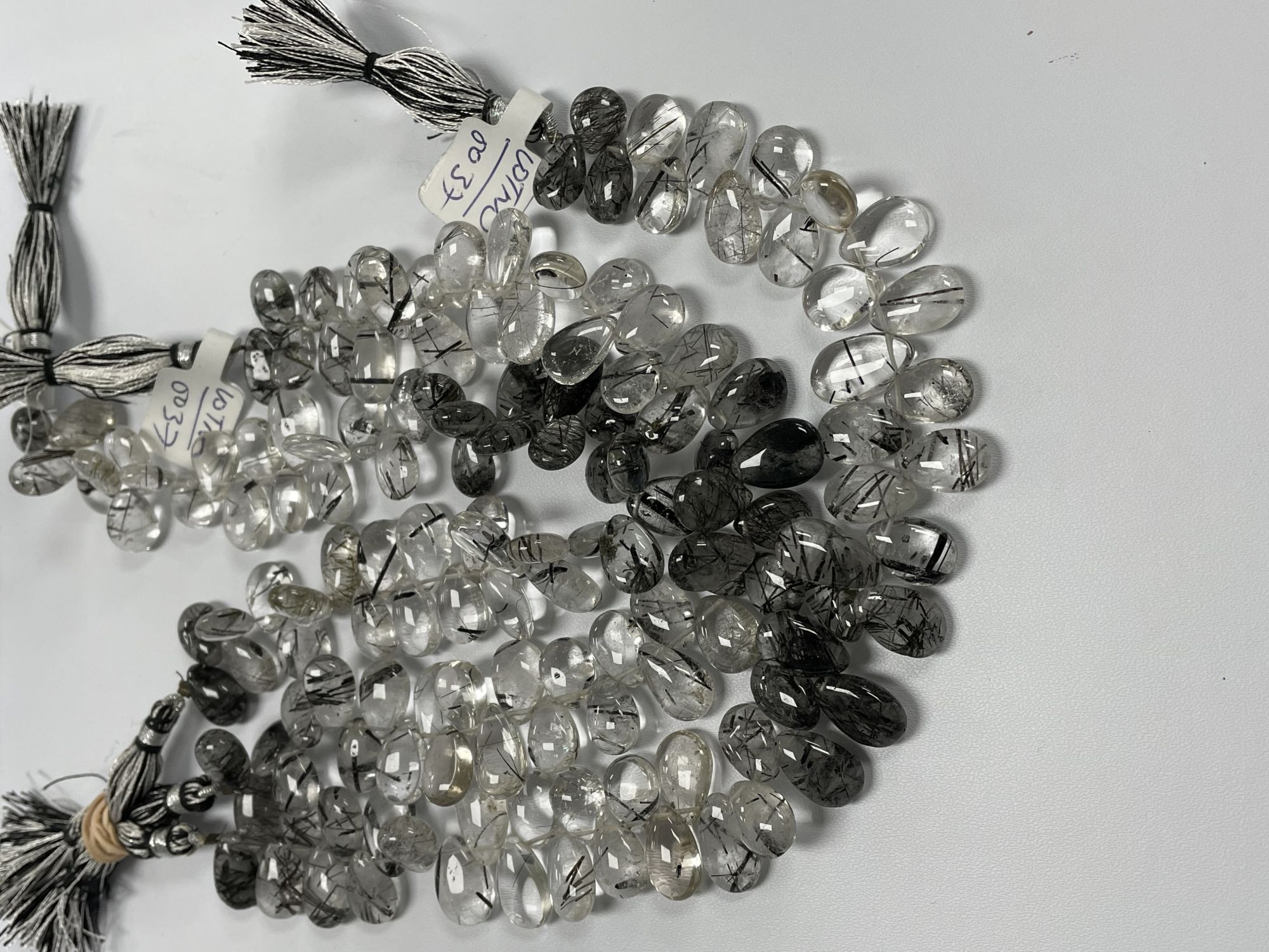 Black Rutilated Quartz Pear Smooth