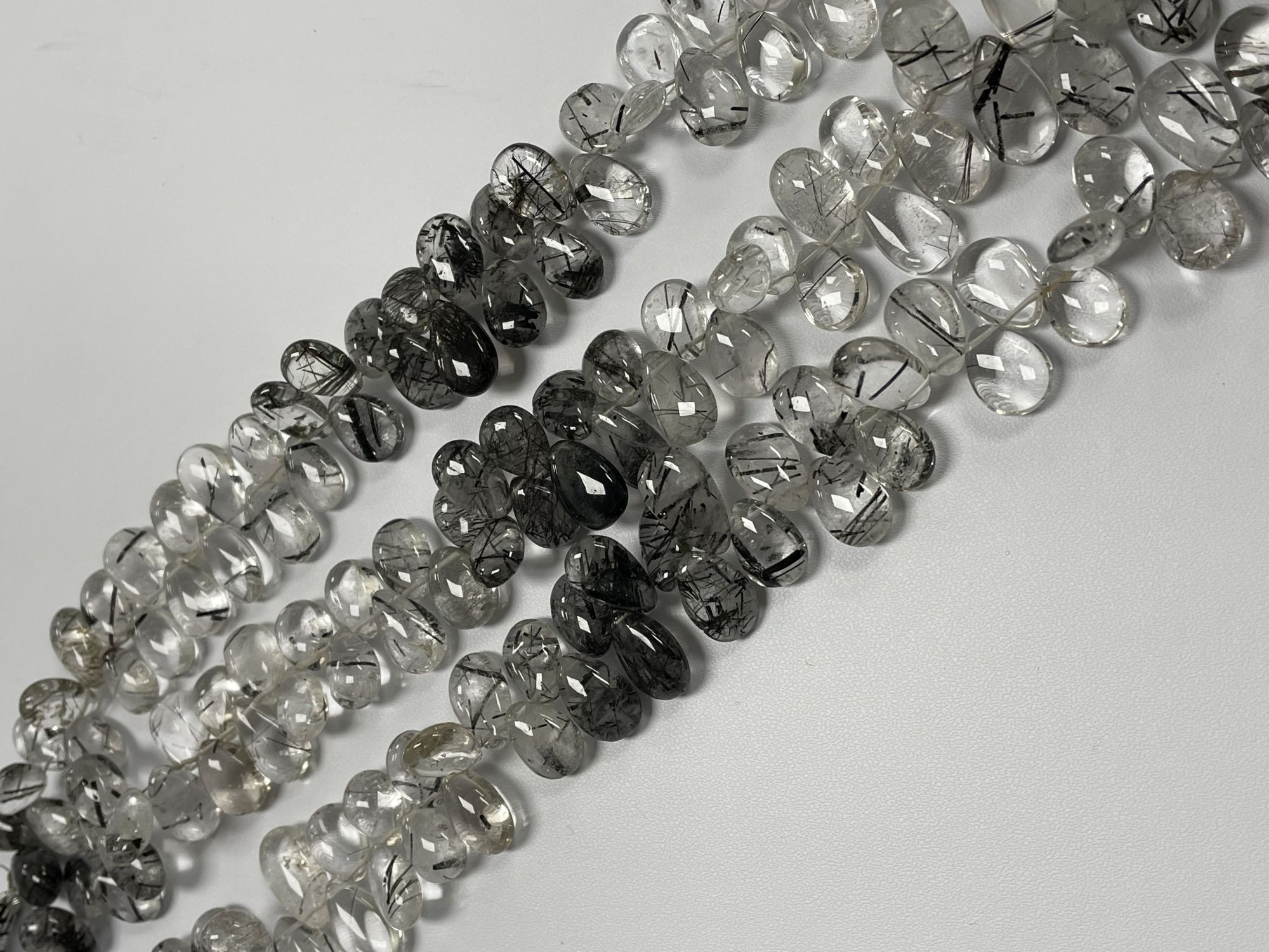 Black Rutilated Quartz Pear Smooth