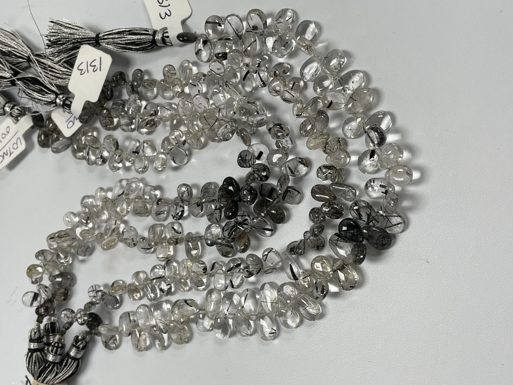 Black Rutilated Quartz Pear Smooth