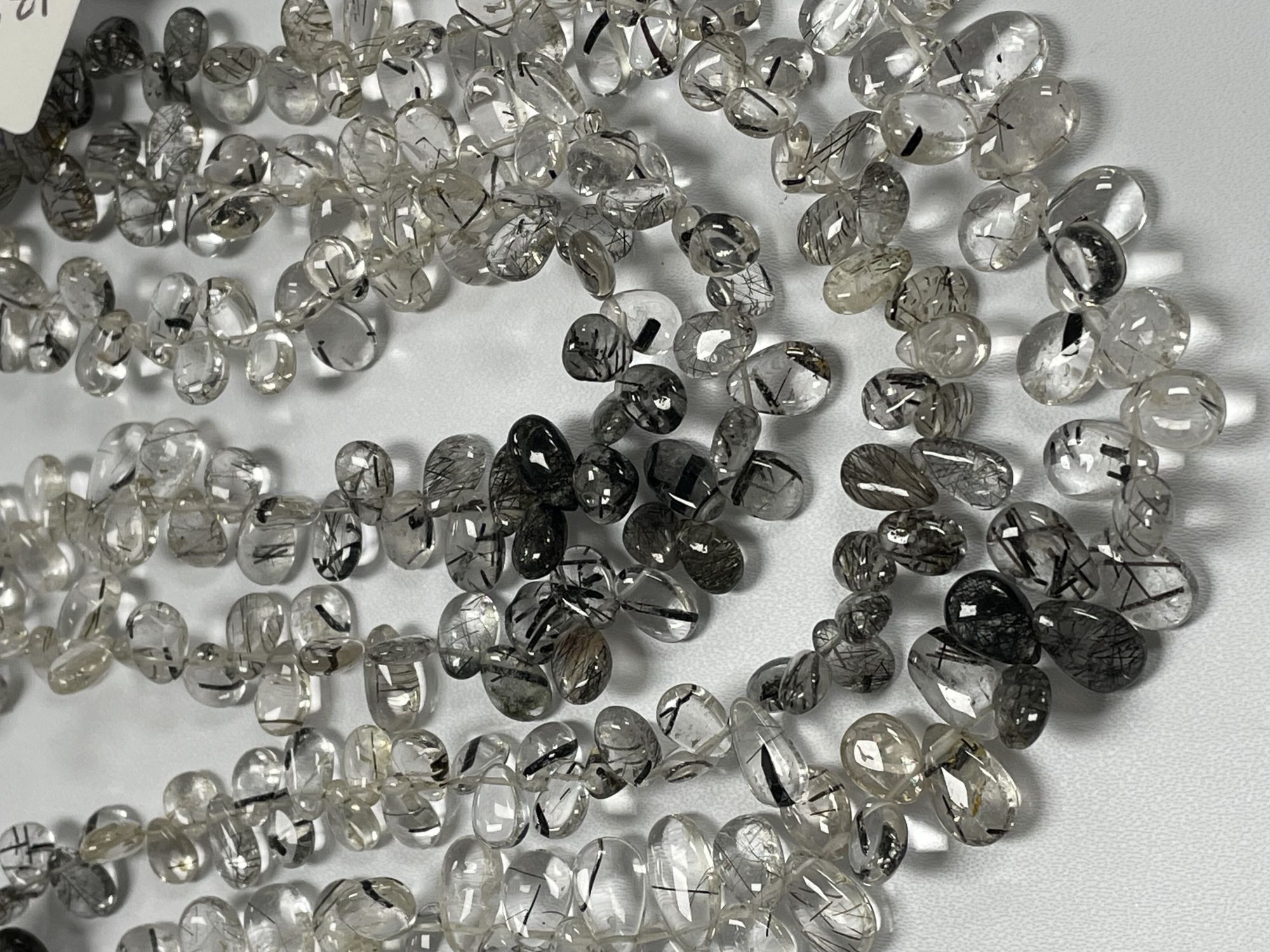 Black Rutilated Quartz Pear Smooth