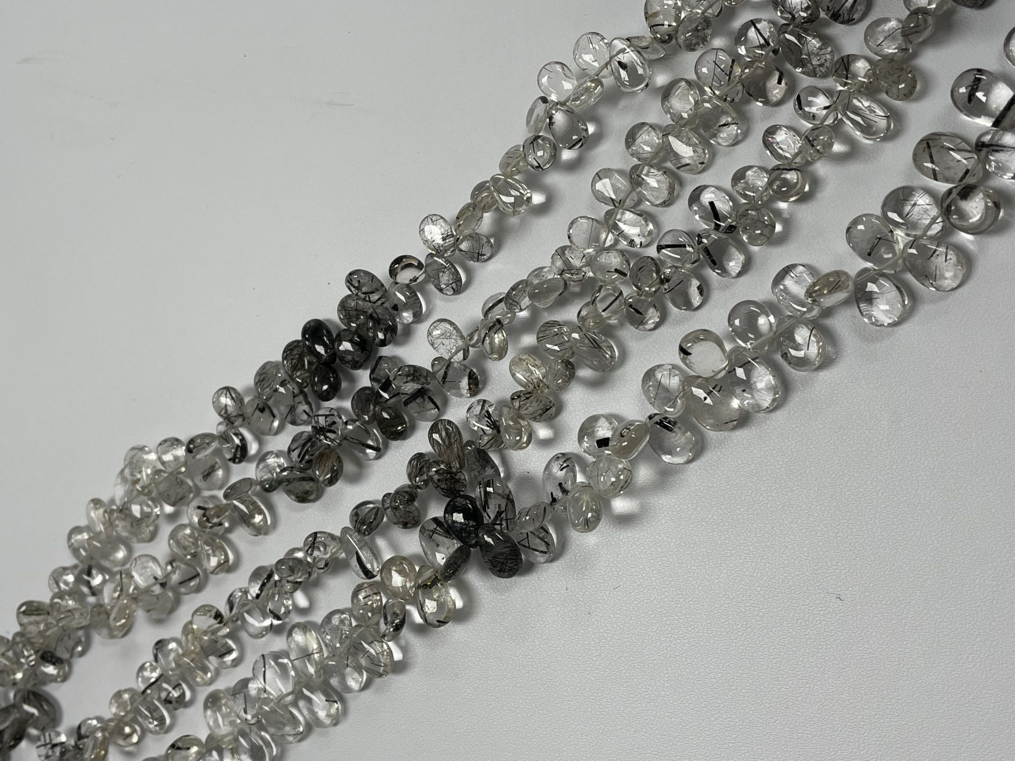 Black Rutilated Quartz Pear Smooth