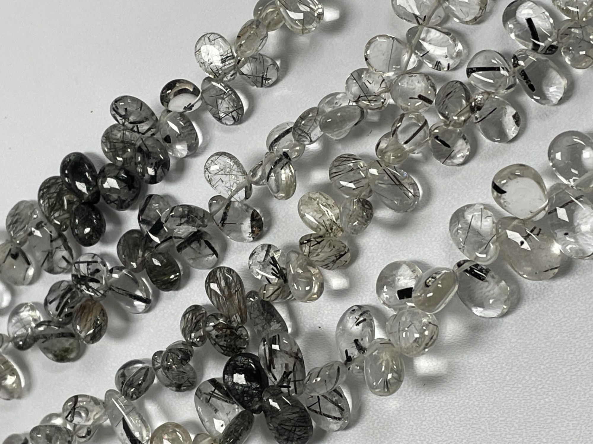 Black Rutilated Quartz Pear Smooth