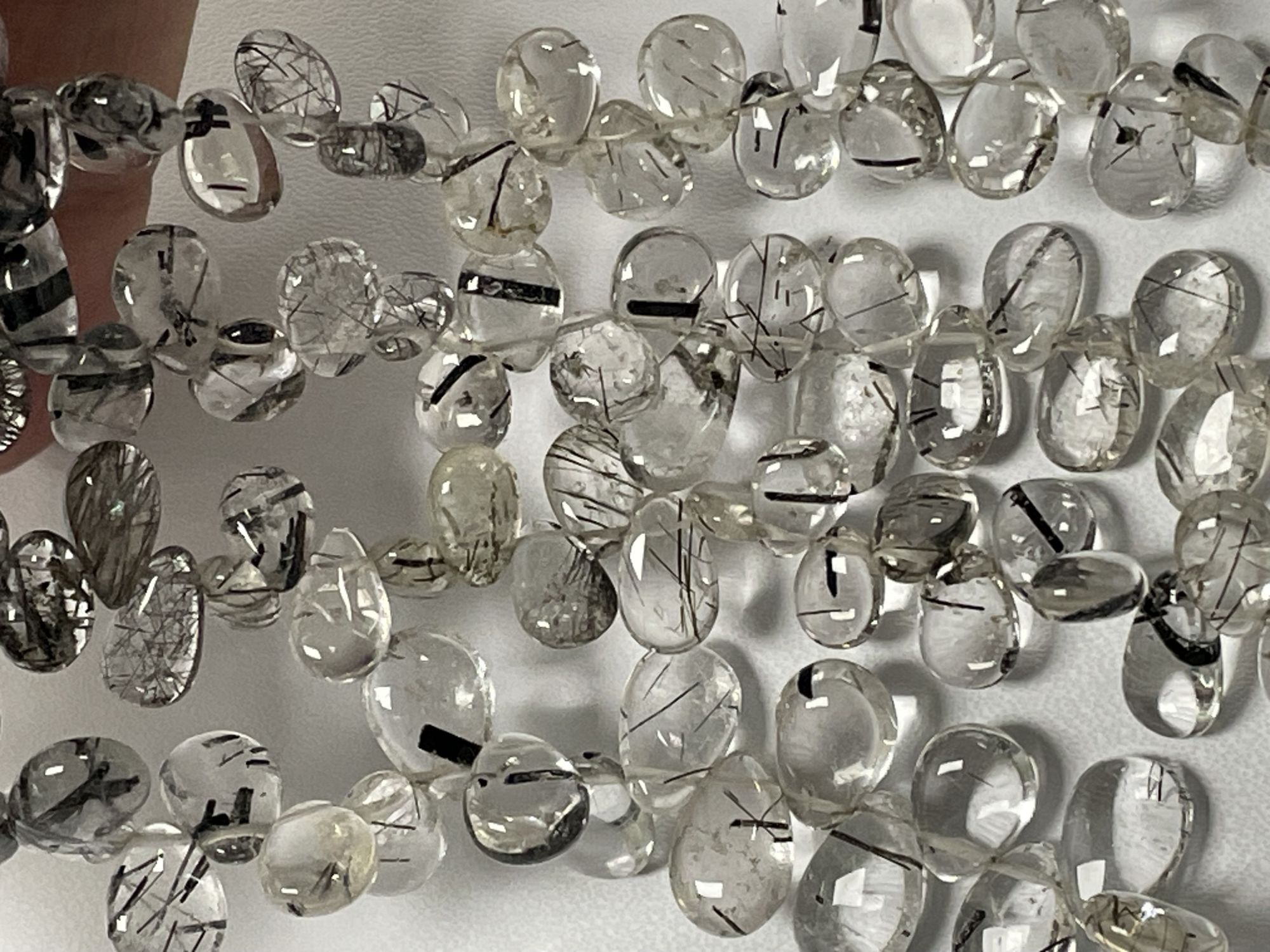 Black Rutilated Quartz Pear Smooth