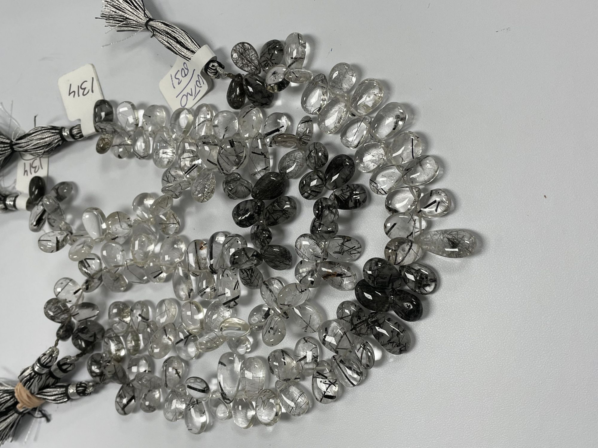 Black Rutilated Quartz Pear Smooth