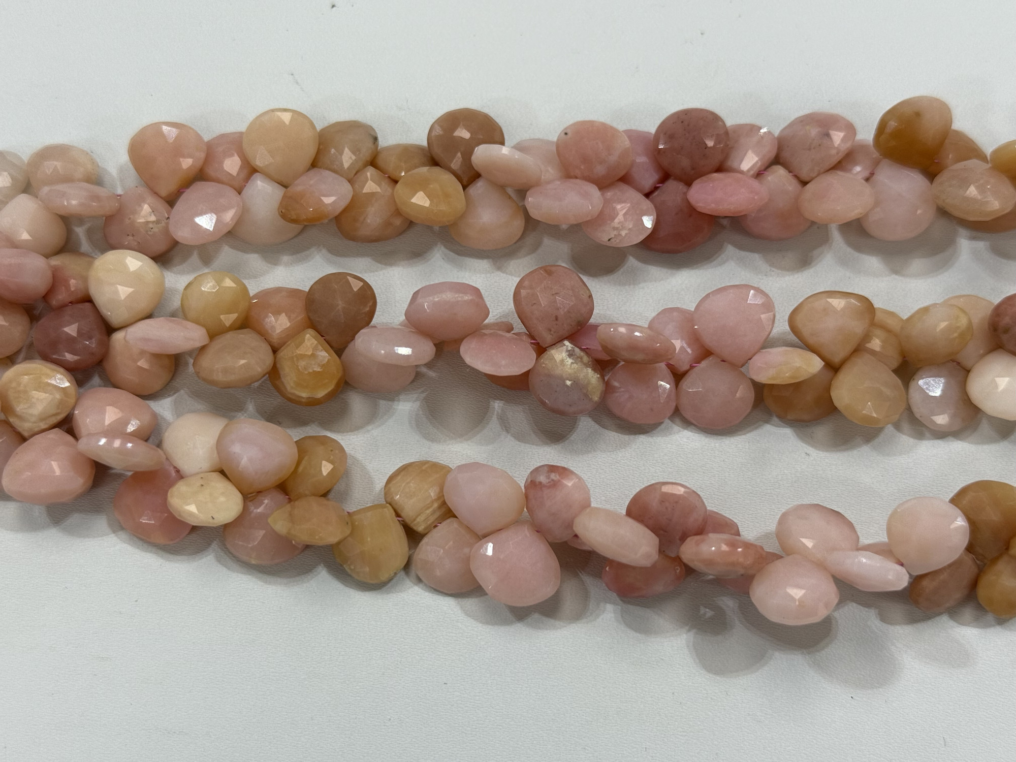 Pink Peruvian Opal Heart Faceted