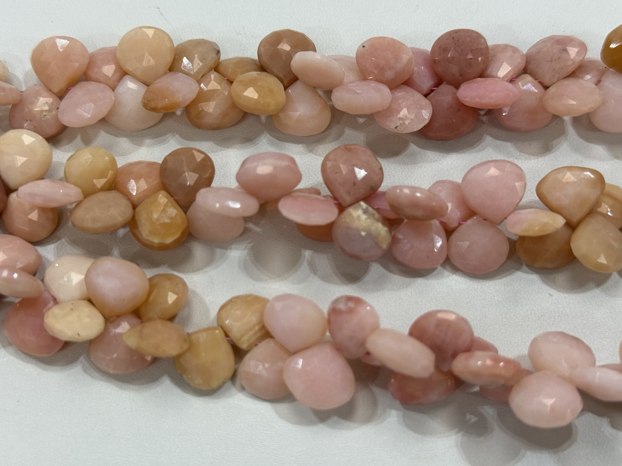 Pink Peruvian Opal Heart Faceted