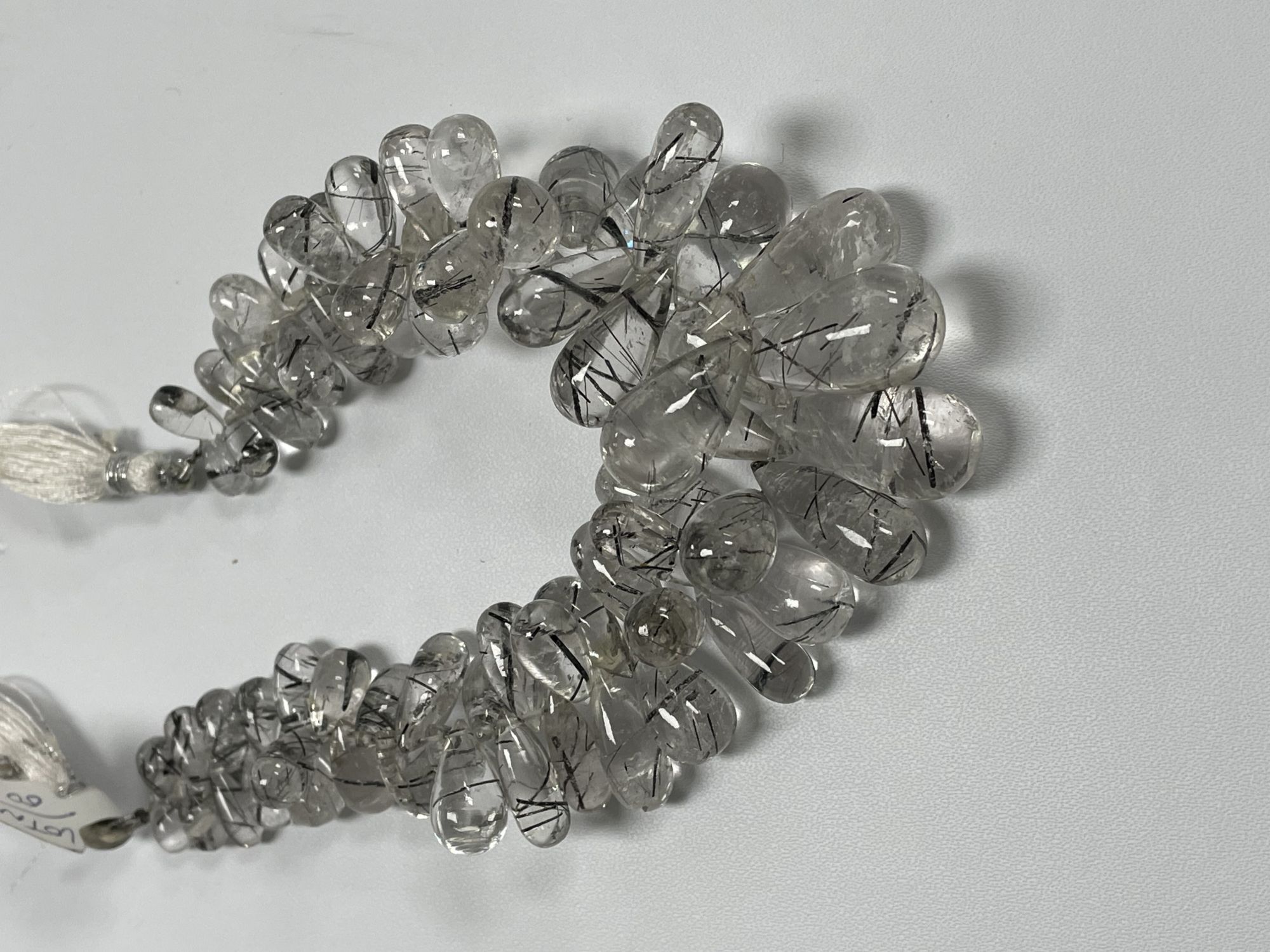 Black Rutilated Quartz Drop Smooth