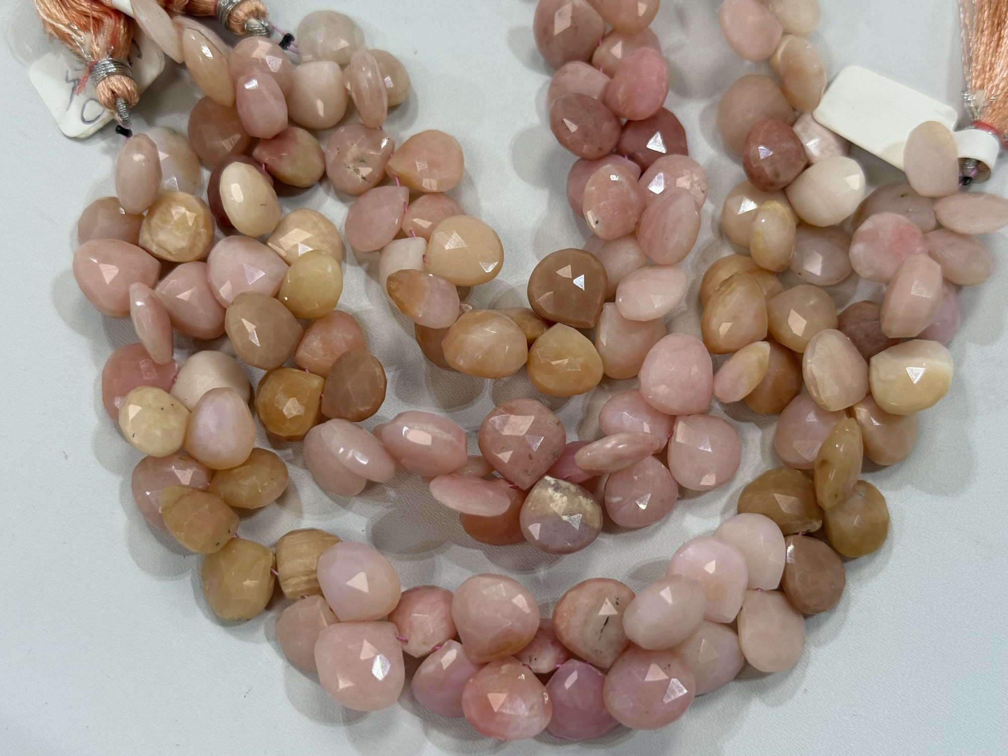 Pink Peruvian Opal Heart Faceted