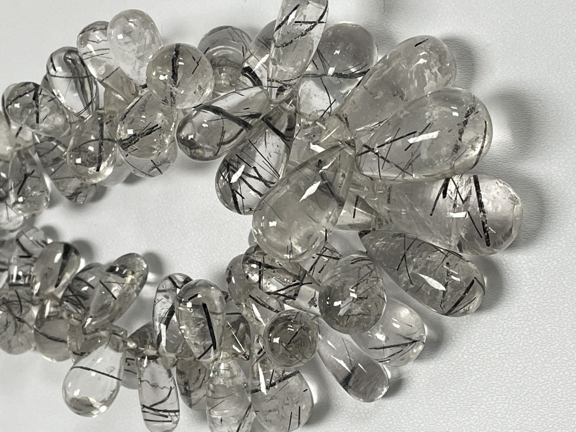 Black Rutilated Quartz Drop Smooth