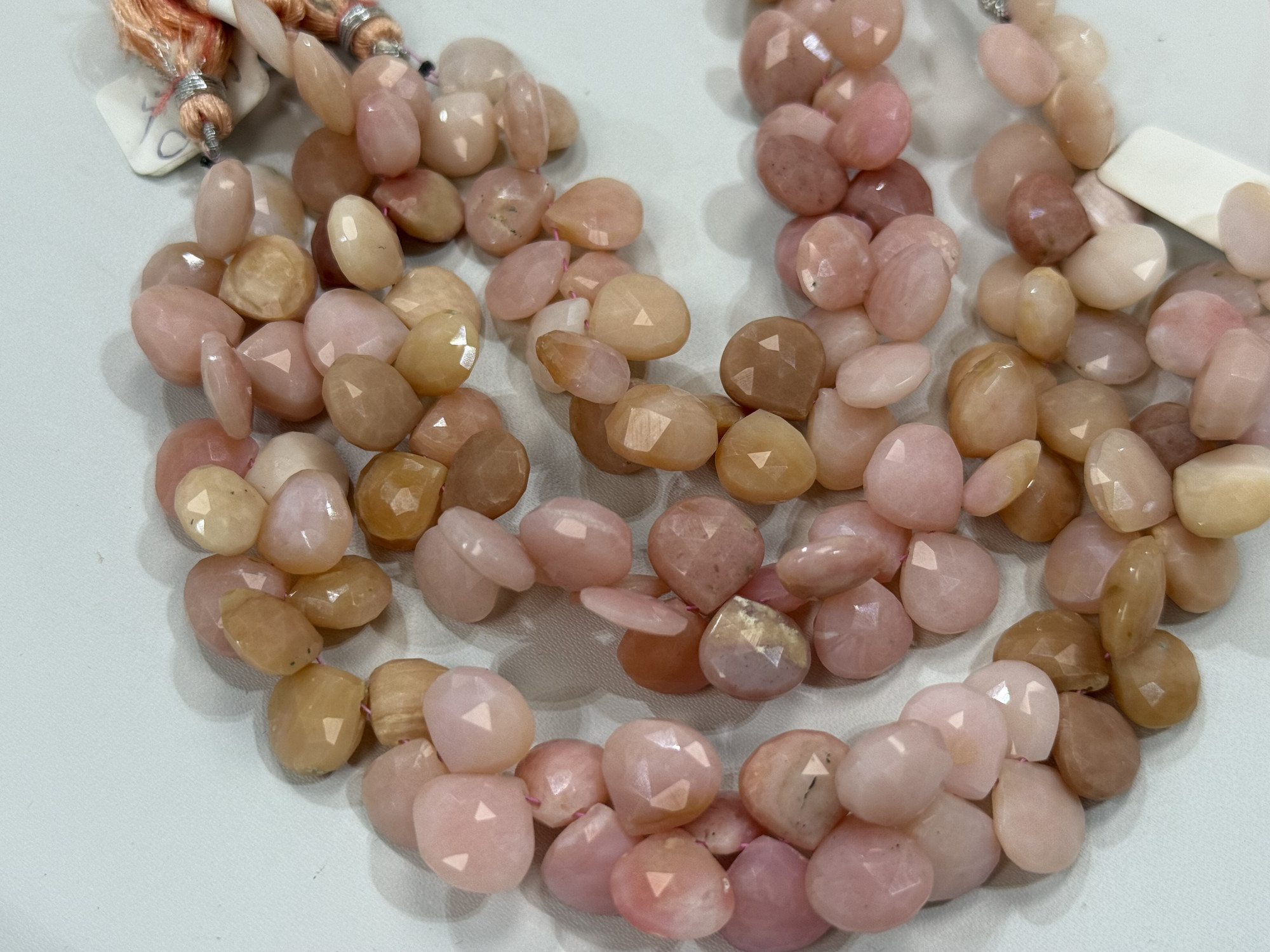 Pink Peruvian Opal Heart Faceted