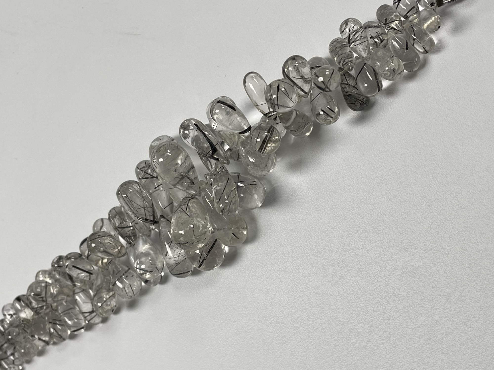 Black Rutilated Quartz Drop Smooth