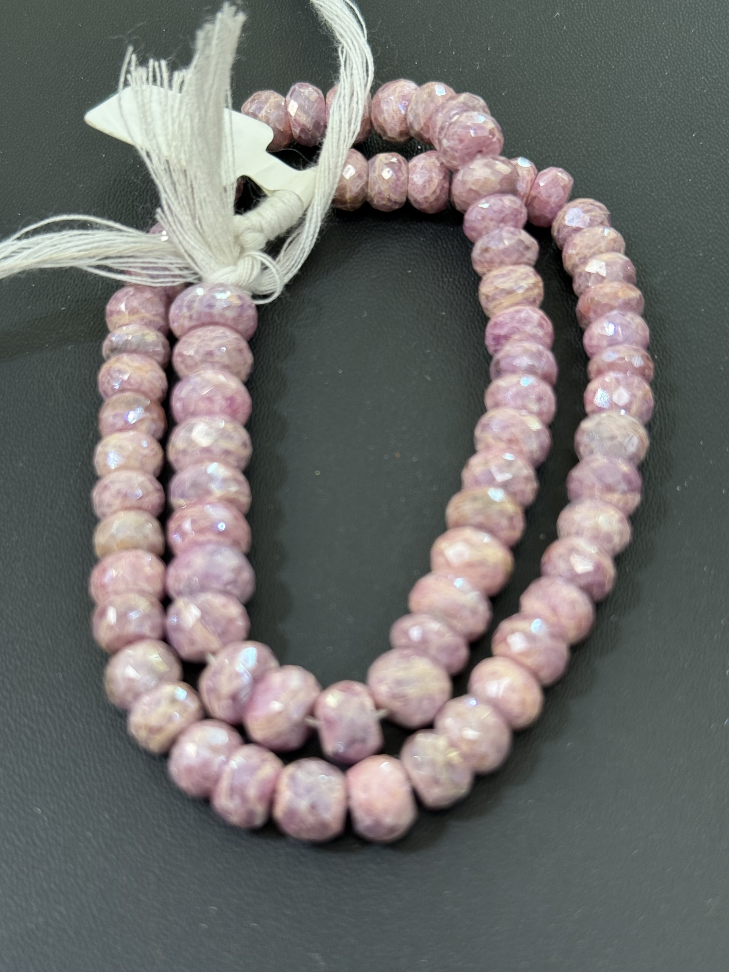 Coated Pink Sapphire Rondelle Faceted