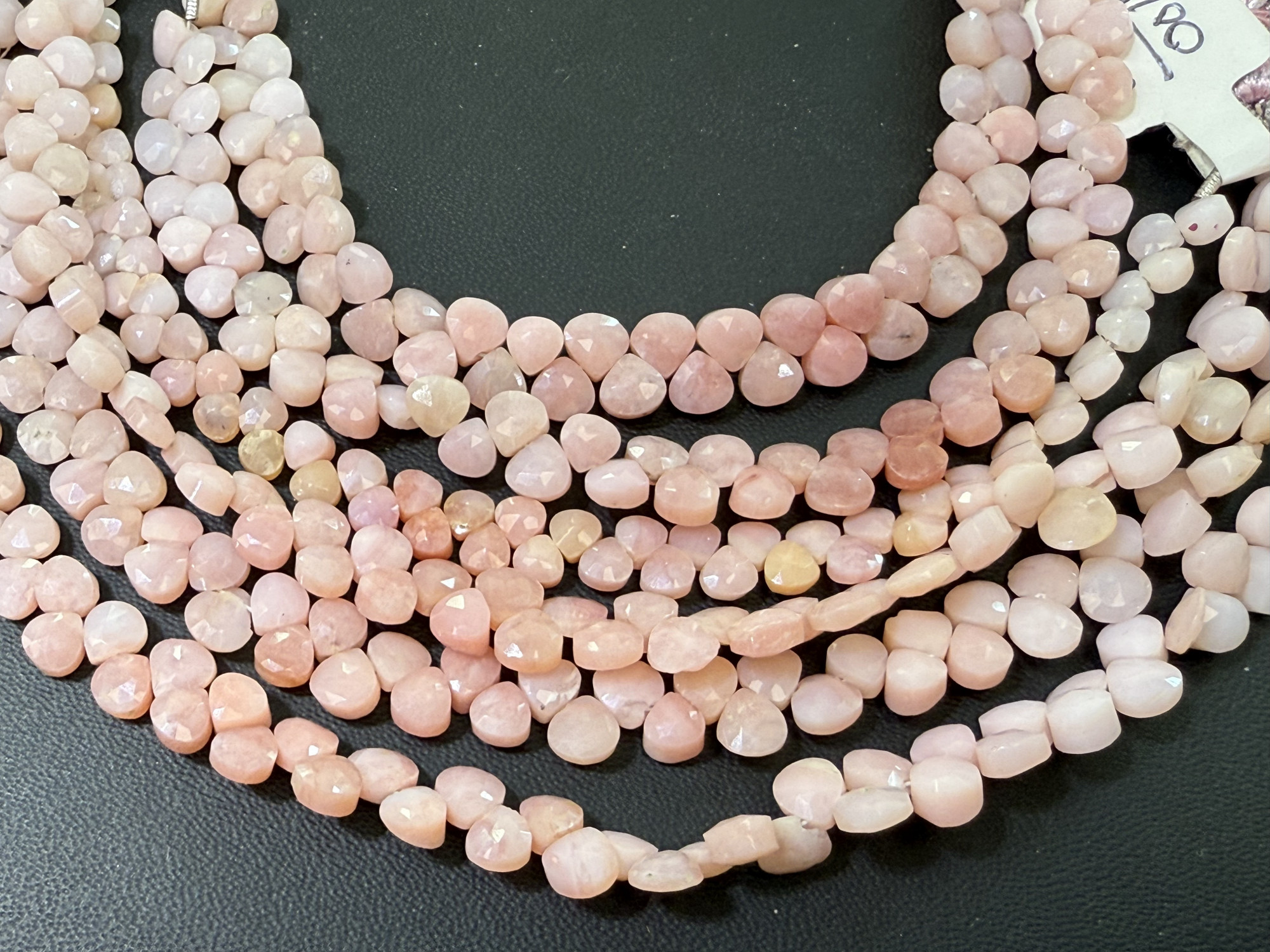 Pink Peruvian Opal Heart Faceted
