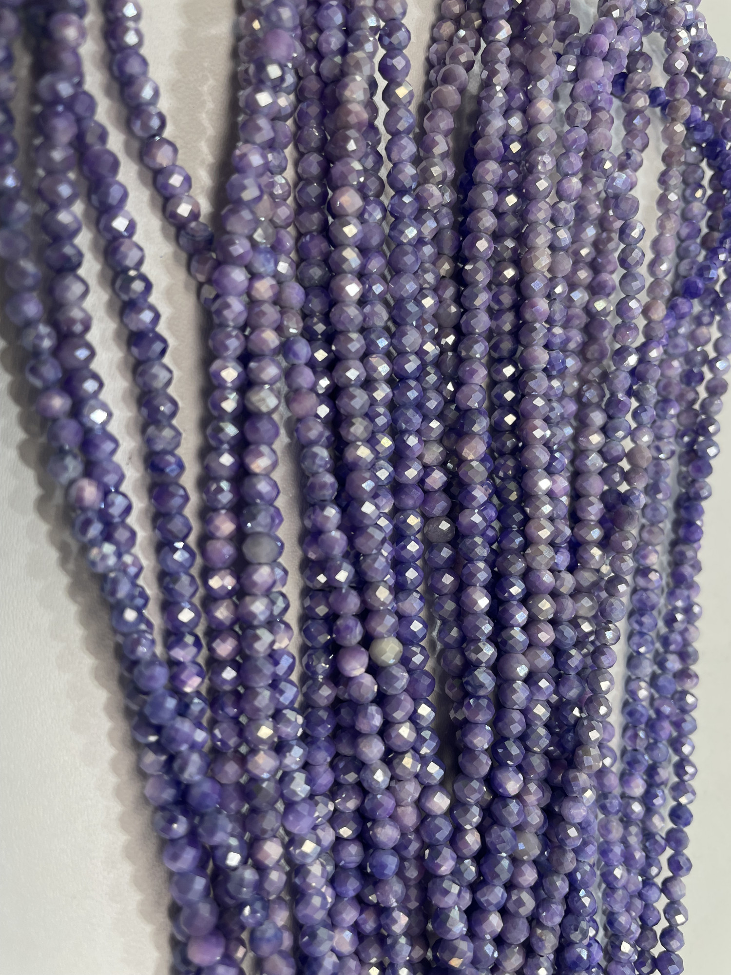 Purple Moonstone Rondelle Faceted Coated