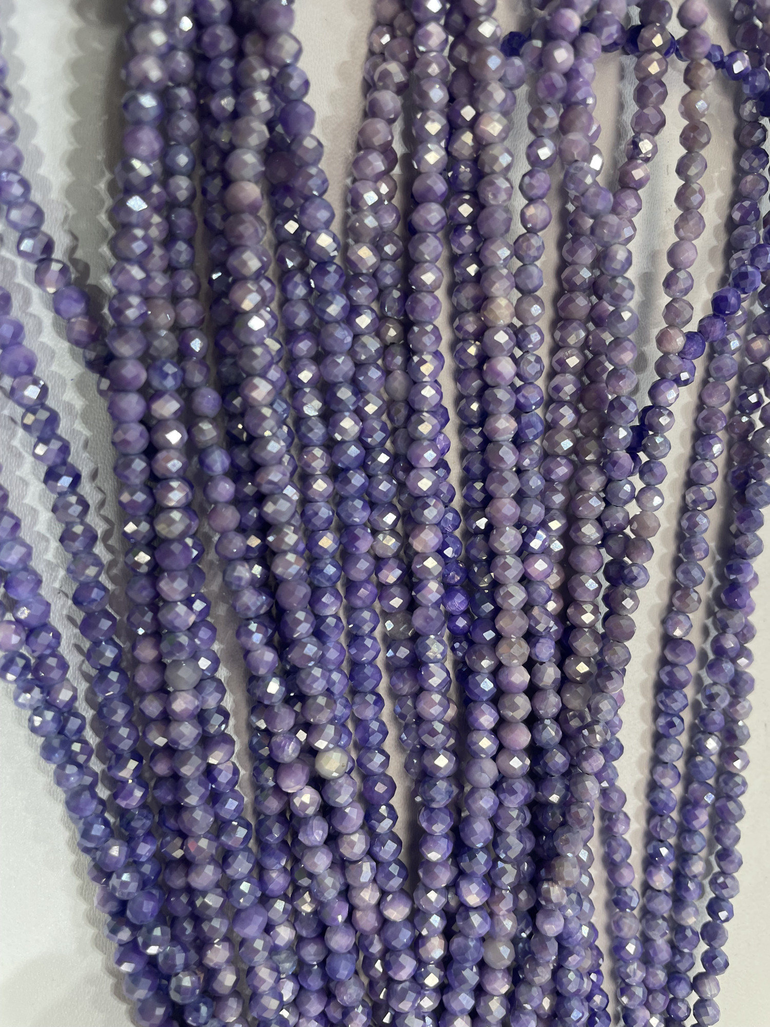 Purple Moonstone Rondelle Faceted Coated
