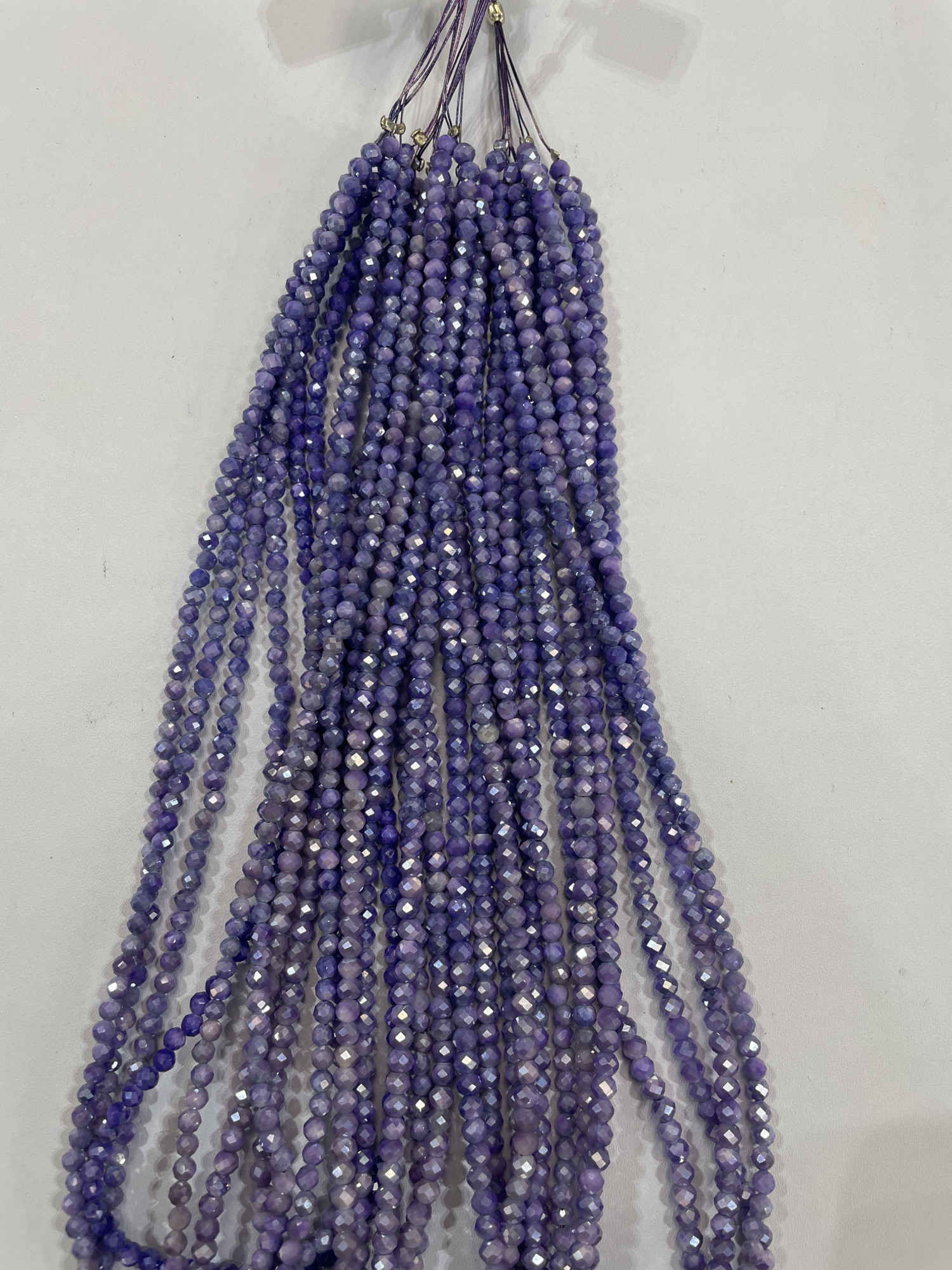Purple Moonstone Rondelle Faceted Coated