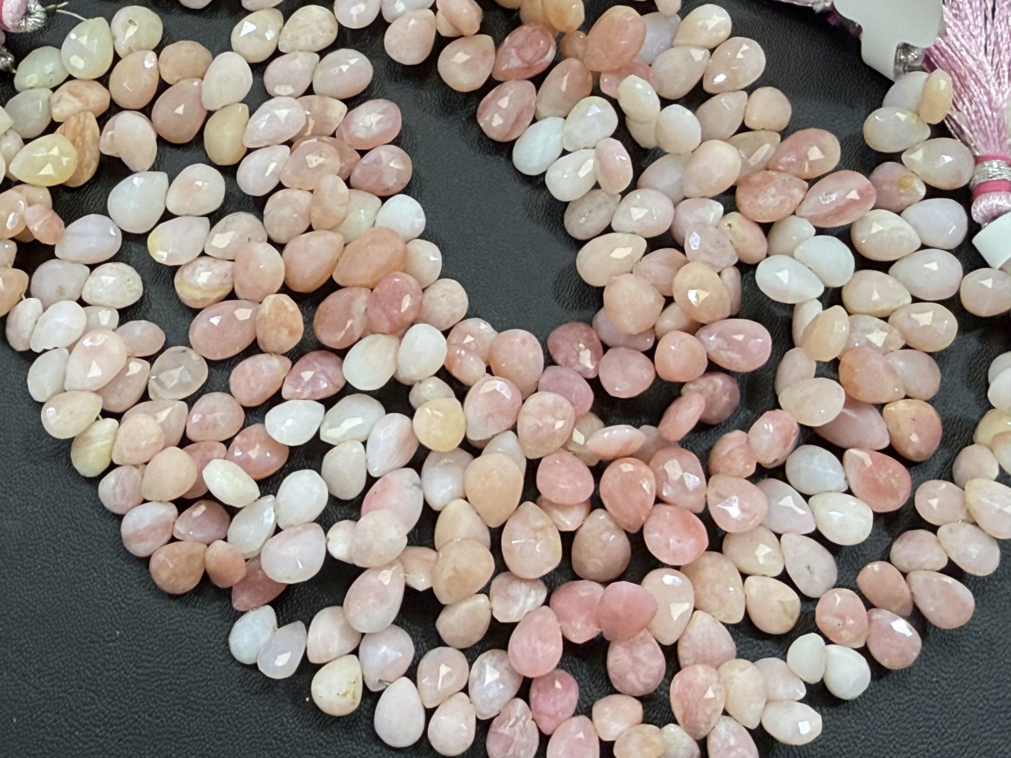 Pink Opal Pears Faceted