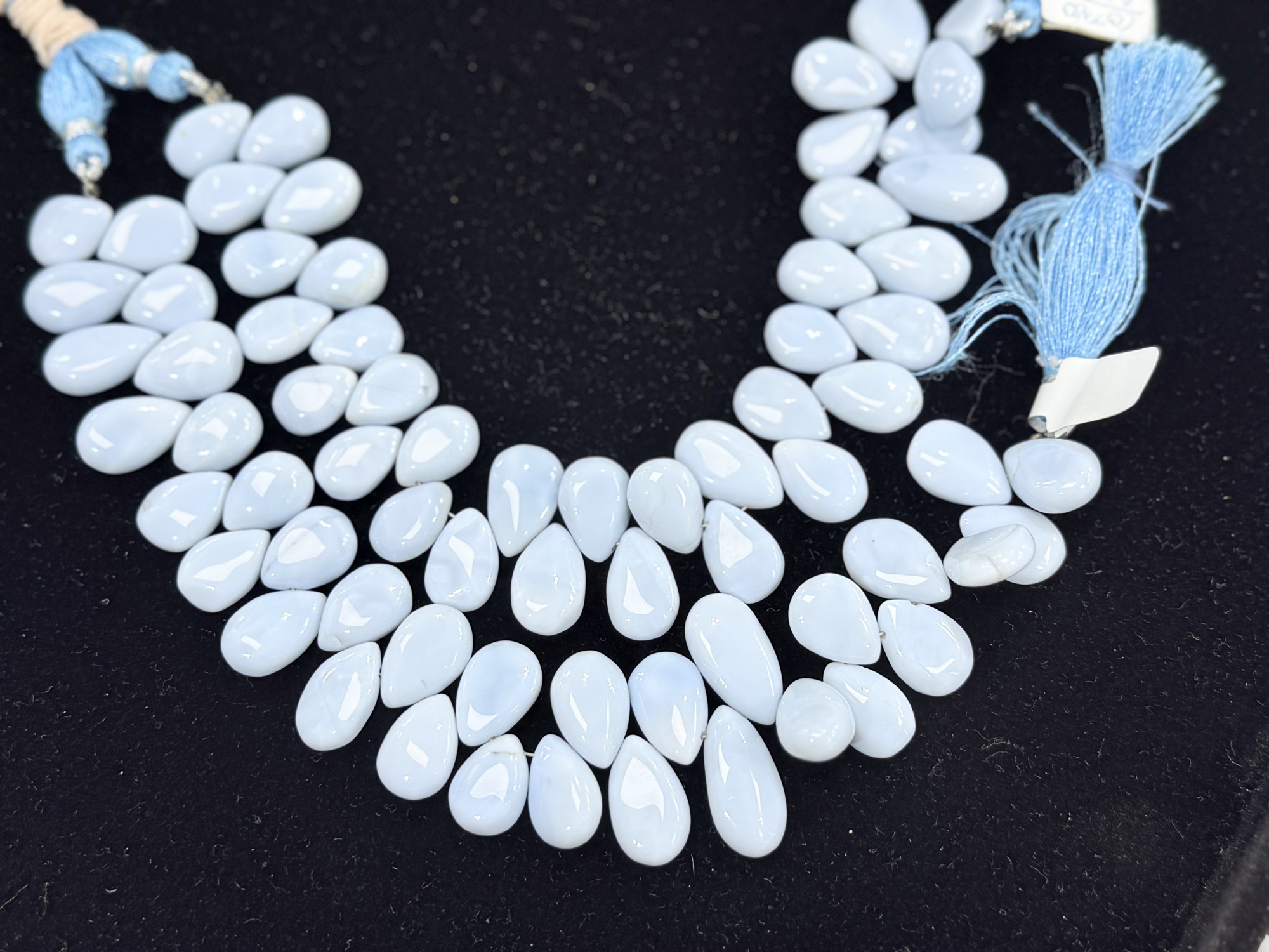 Blue Peruvian Opal Pears Smooth