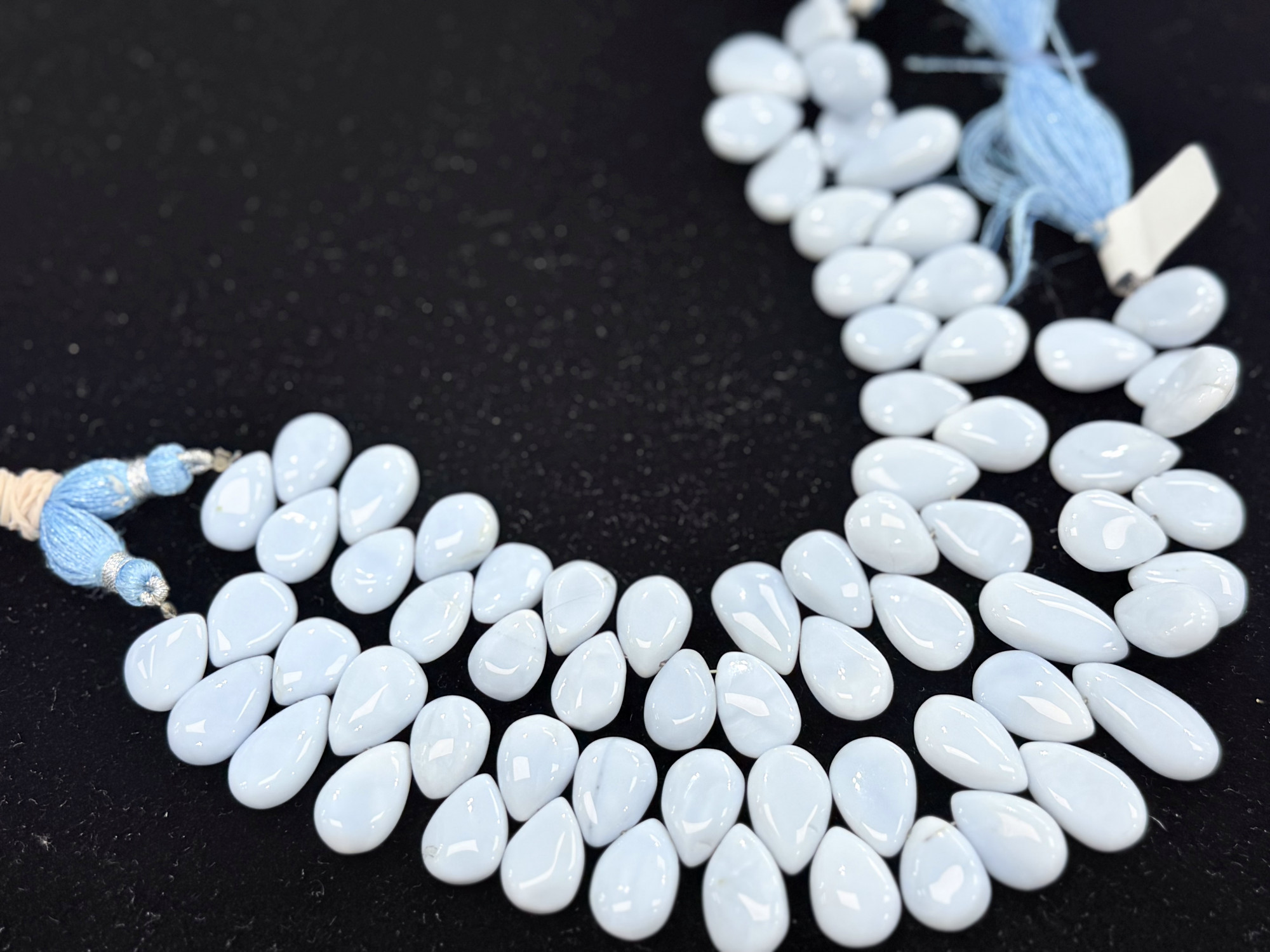 Blue Peruvian Opal Pears Smooth