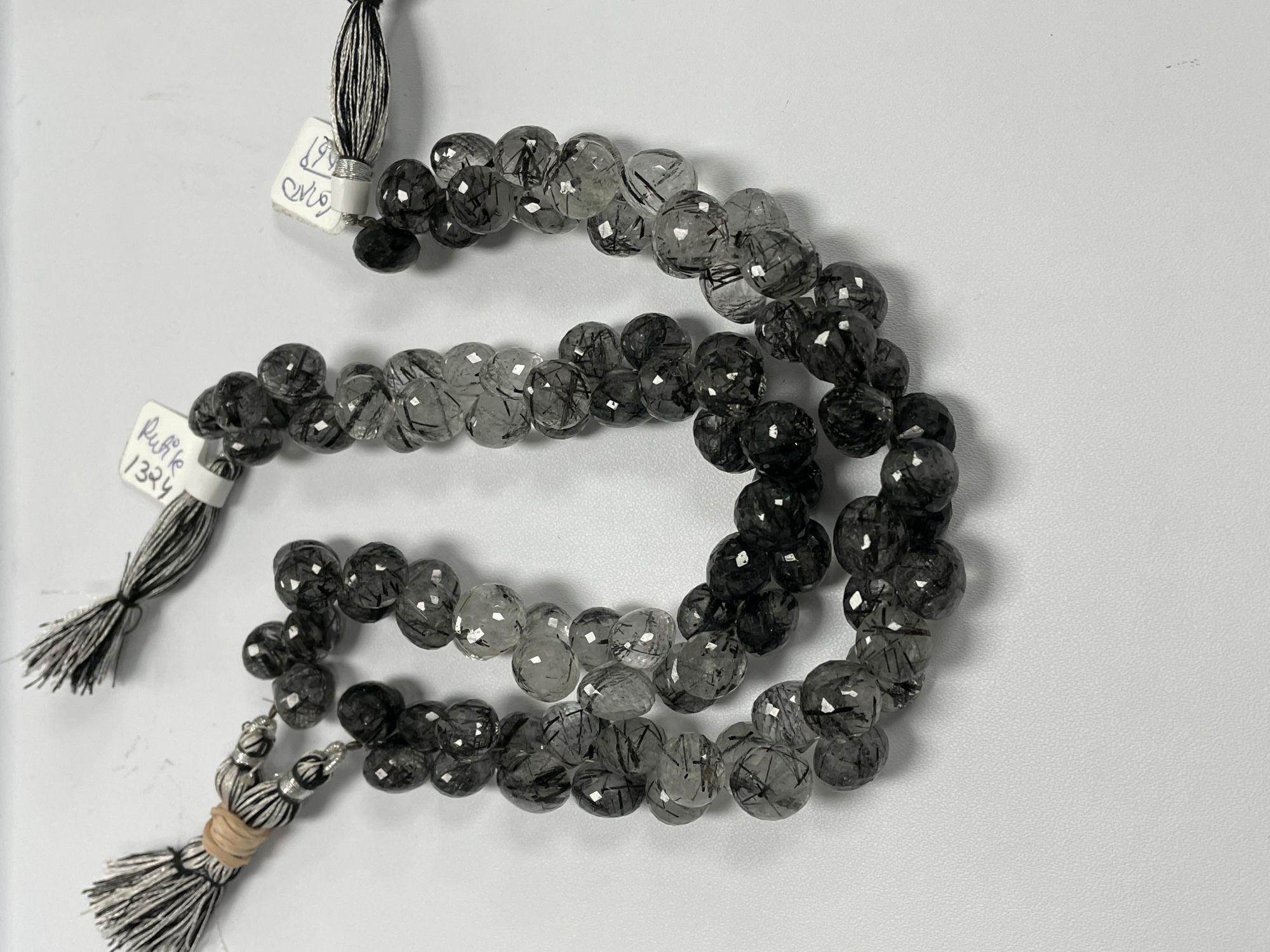 Black Rutilated Quartz Onion Faceted