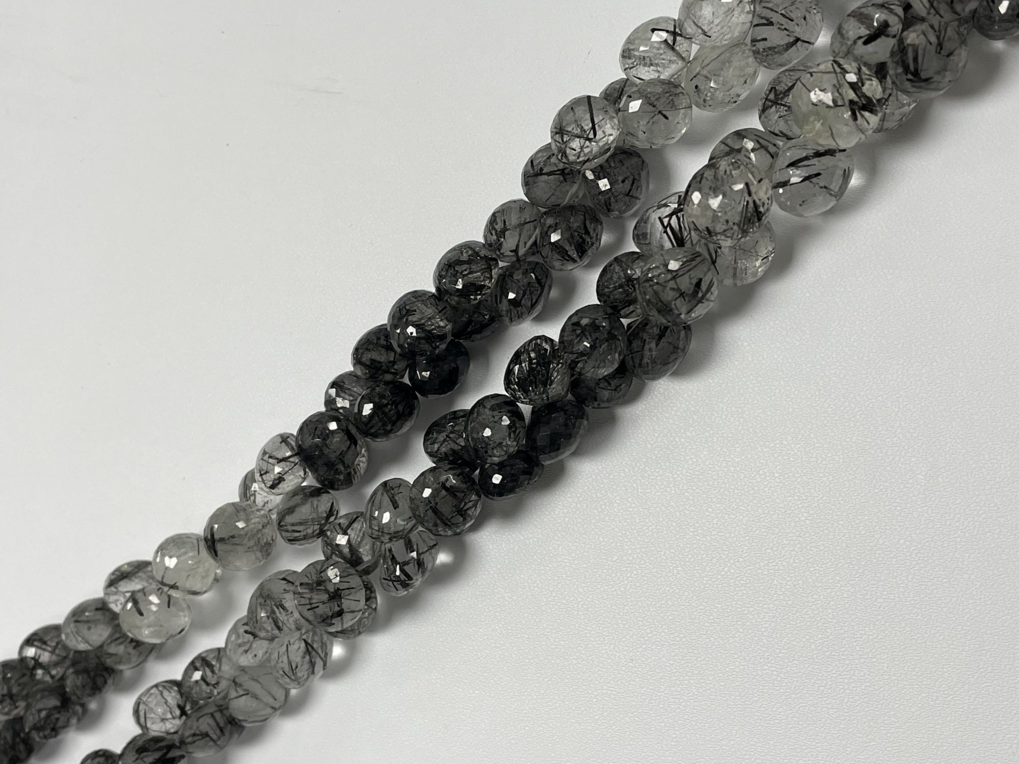 Black Rutilated Quartz Onion Faceted