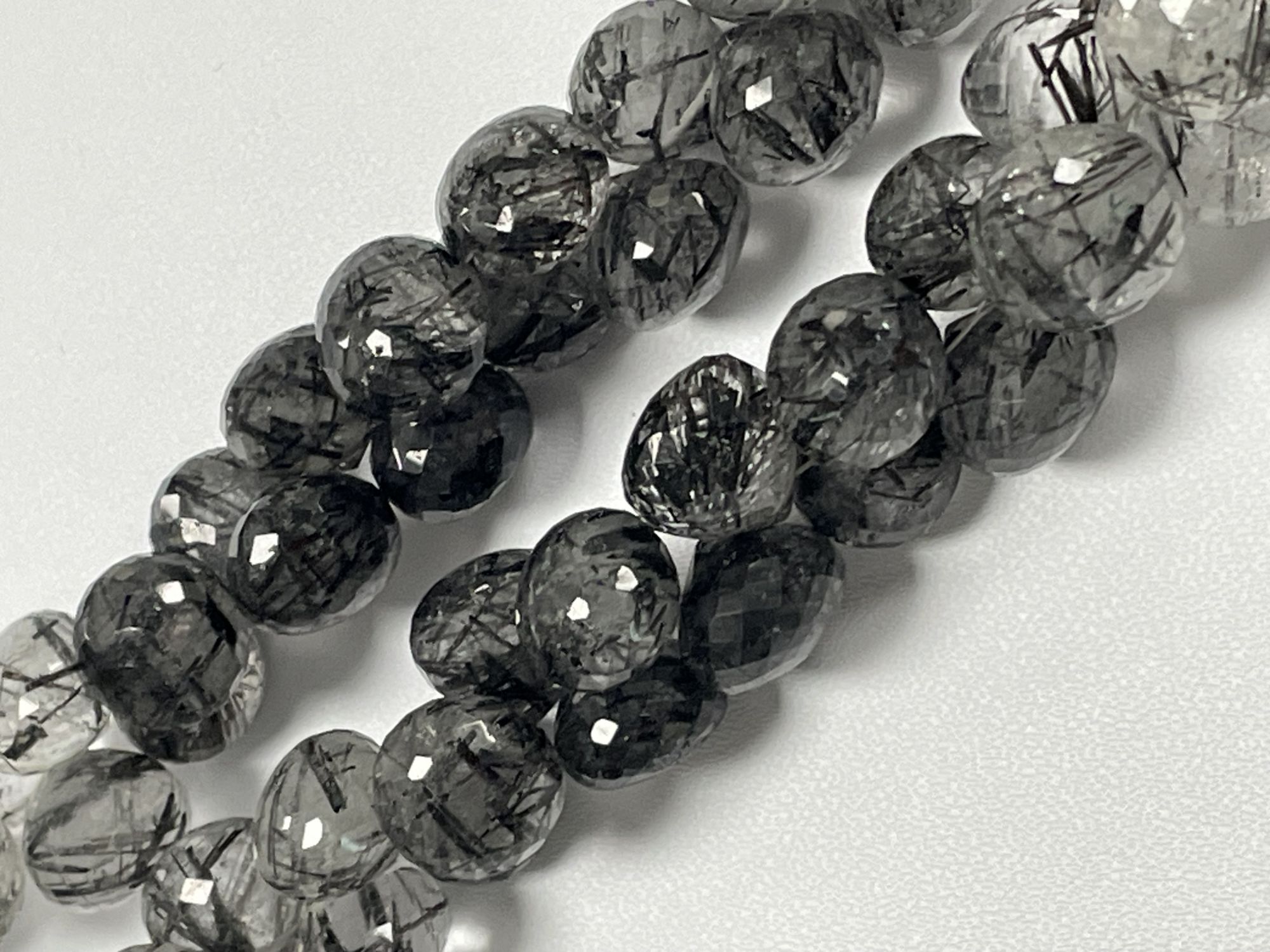 Black Rutilated Quartz Onion Faceted