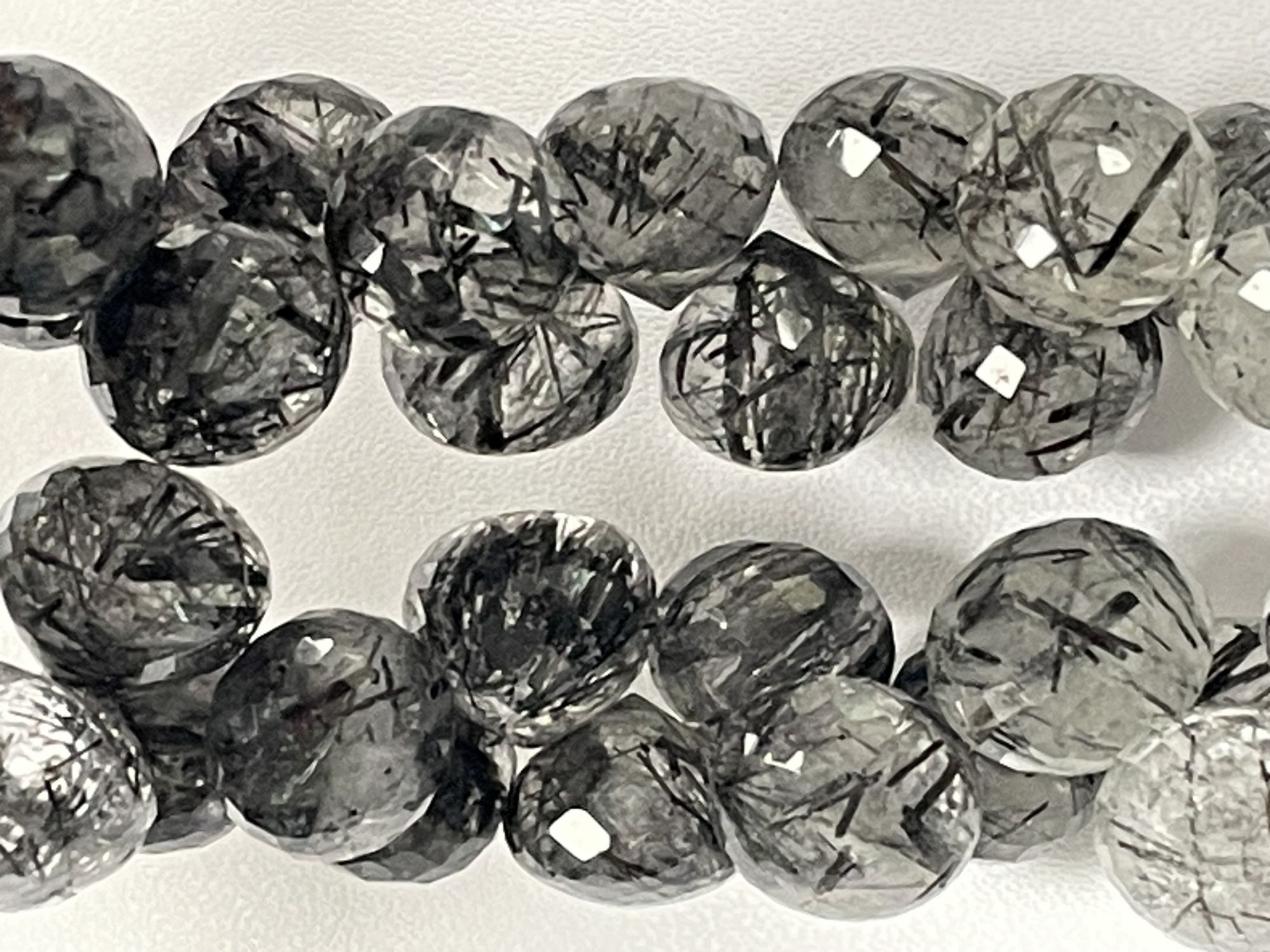 Black Rutilated Quartz Onion Faceted