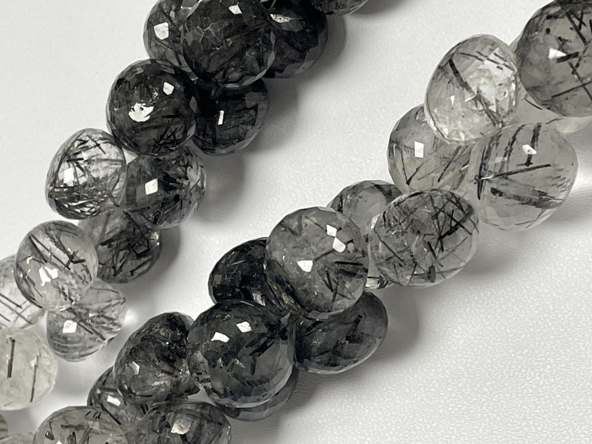 Black Rutilated Quartz Onion Faceted