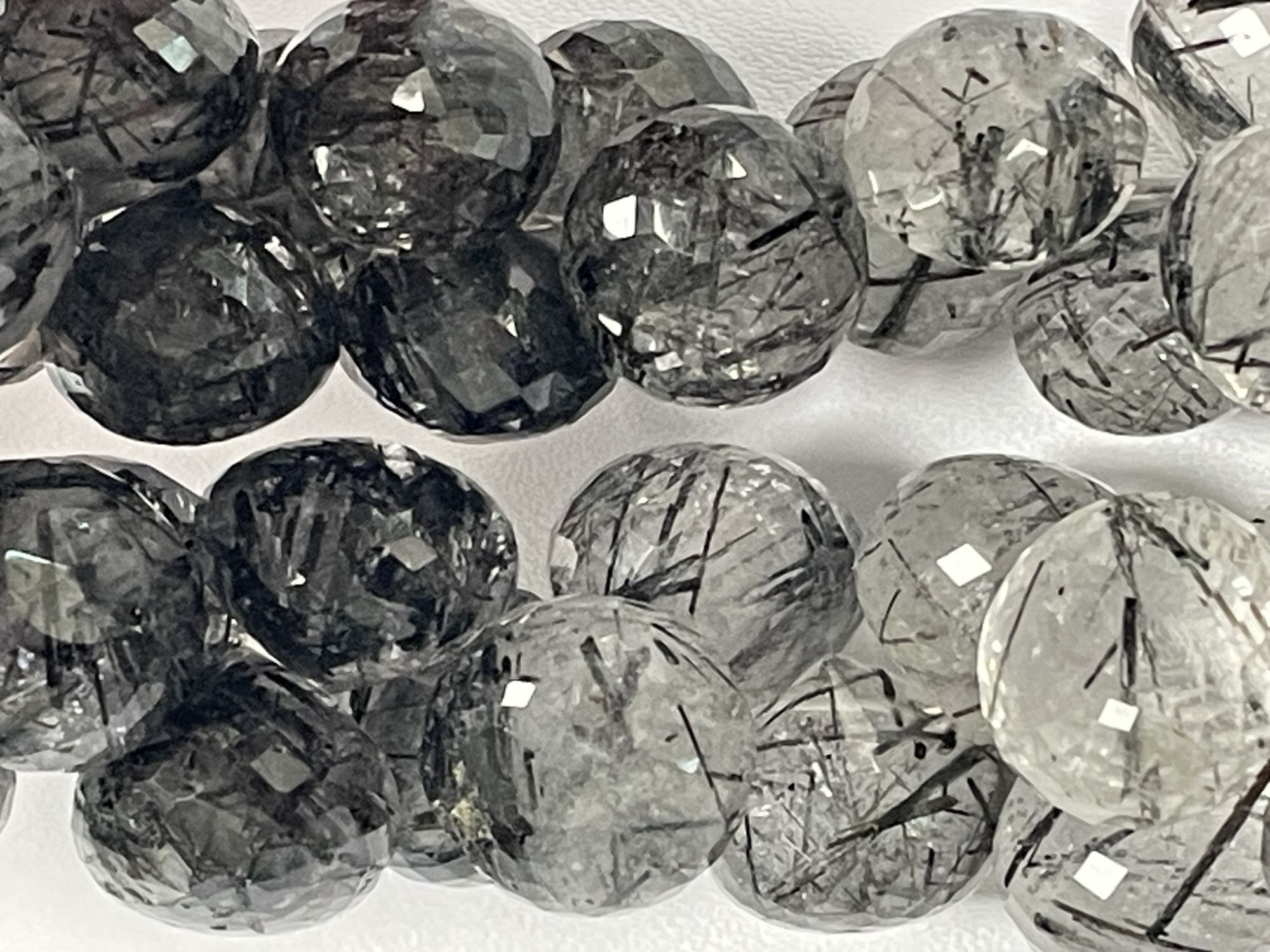 Black Rutilated Quartz Onion Faceted