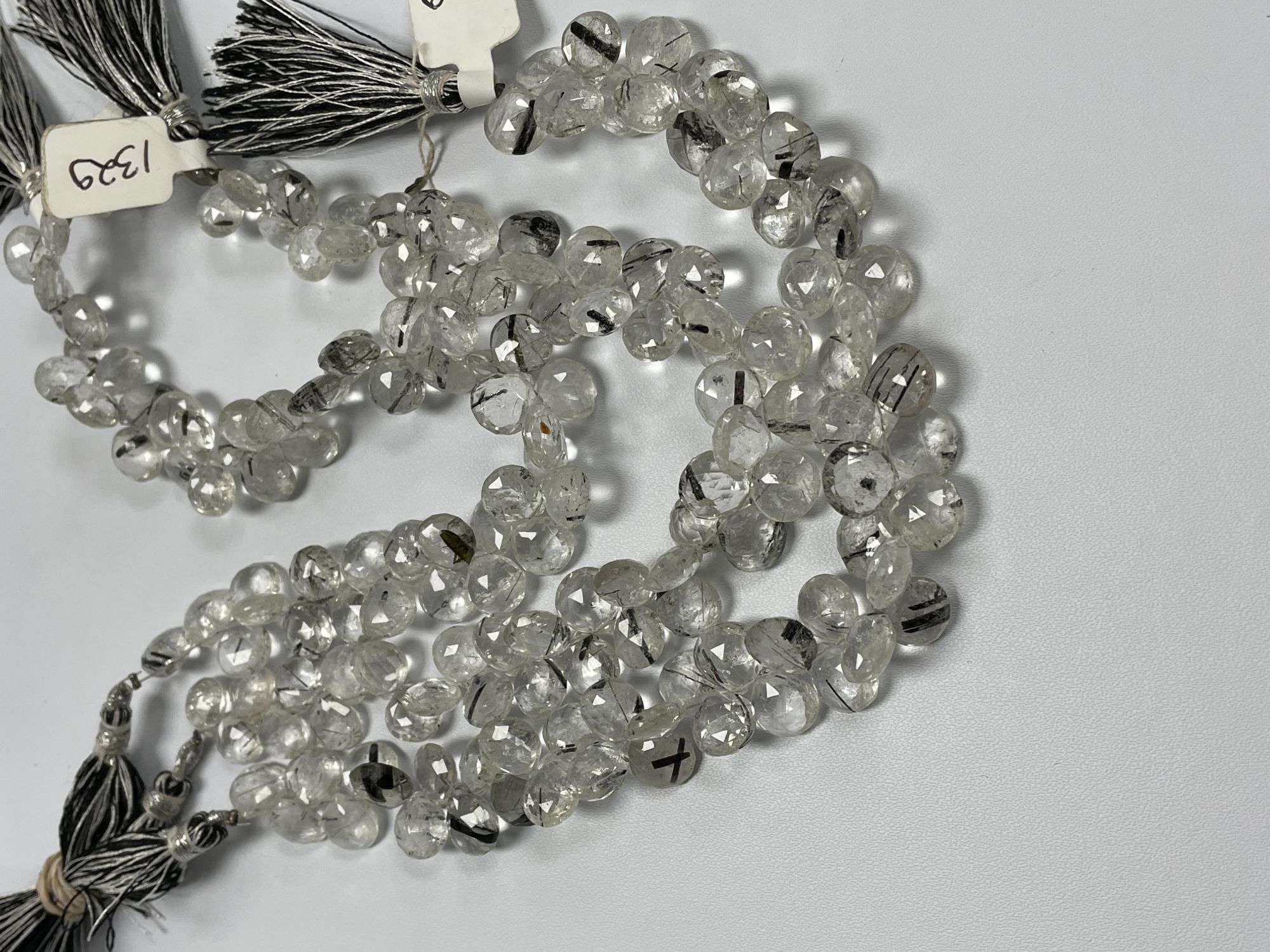 Black Rutilated Quartz Heart Faceted