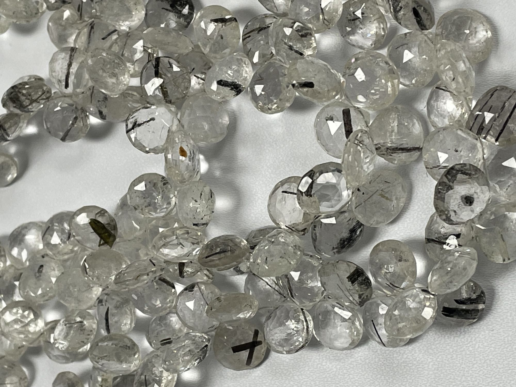 Black Rutilated Quartz Heart Faceted