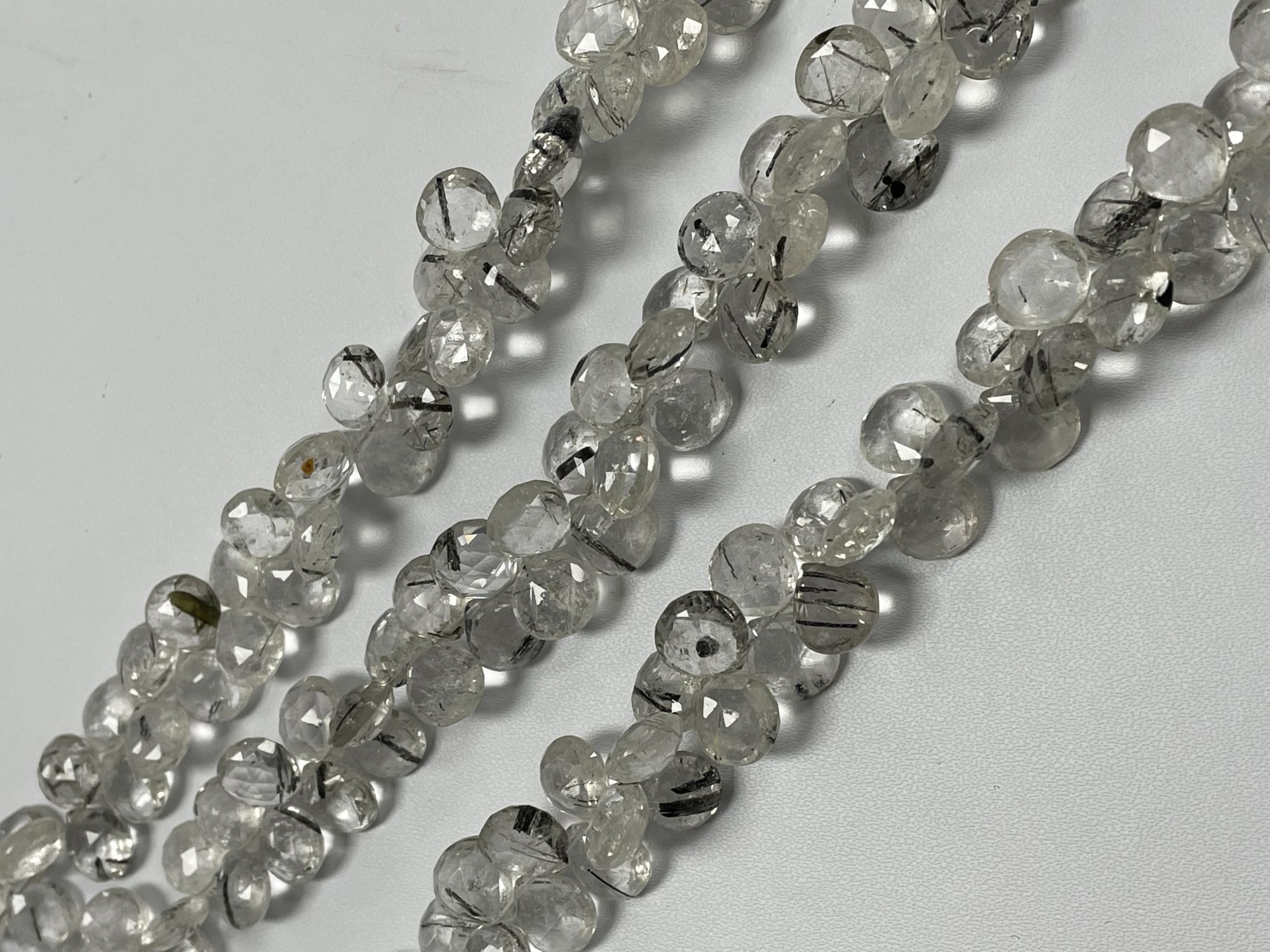 Black Rutilated Quartz Heart Faceted