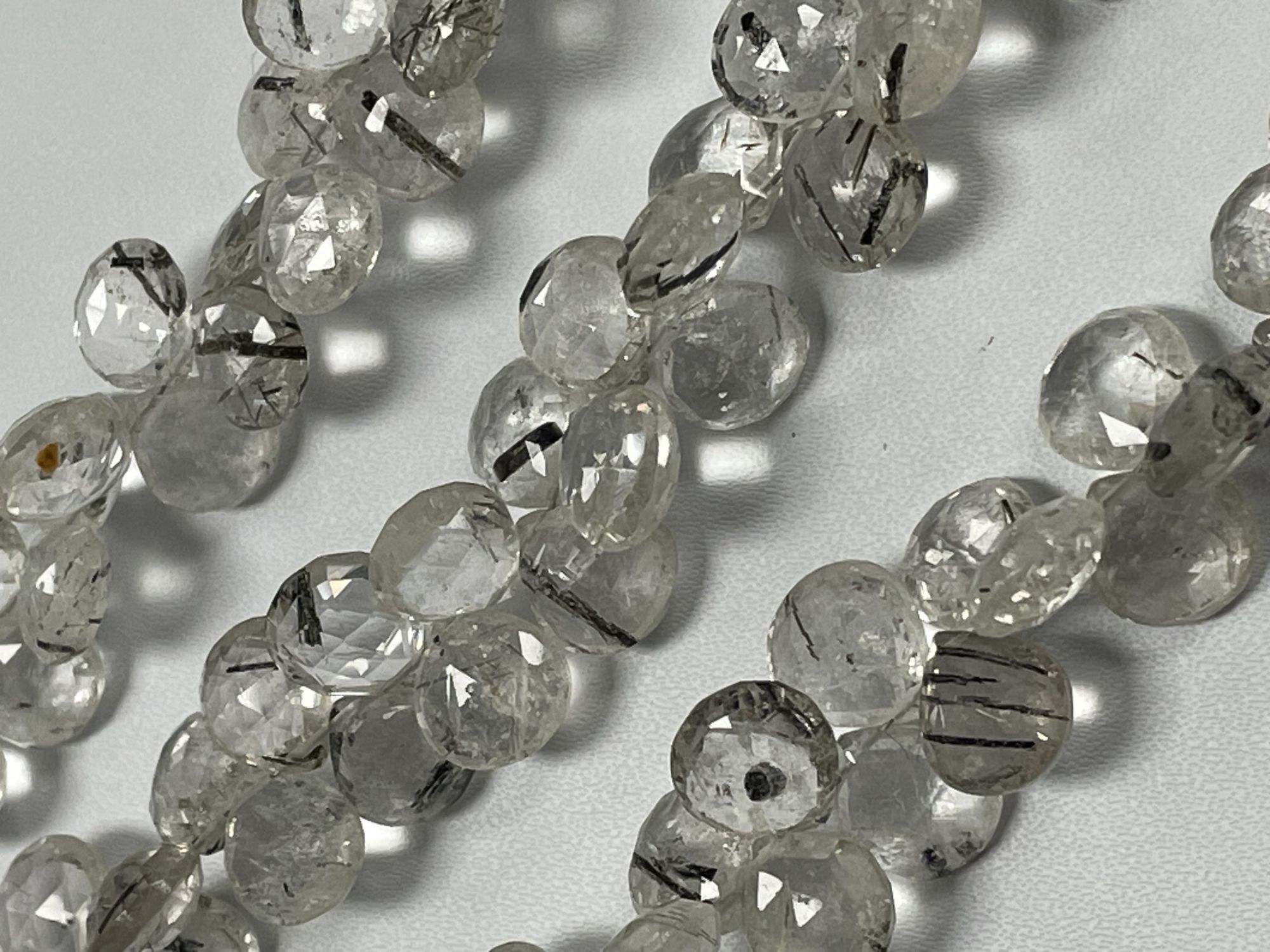 Black Rutilated Quartz Heart Faceted