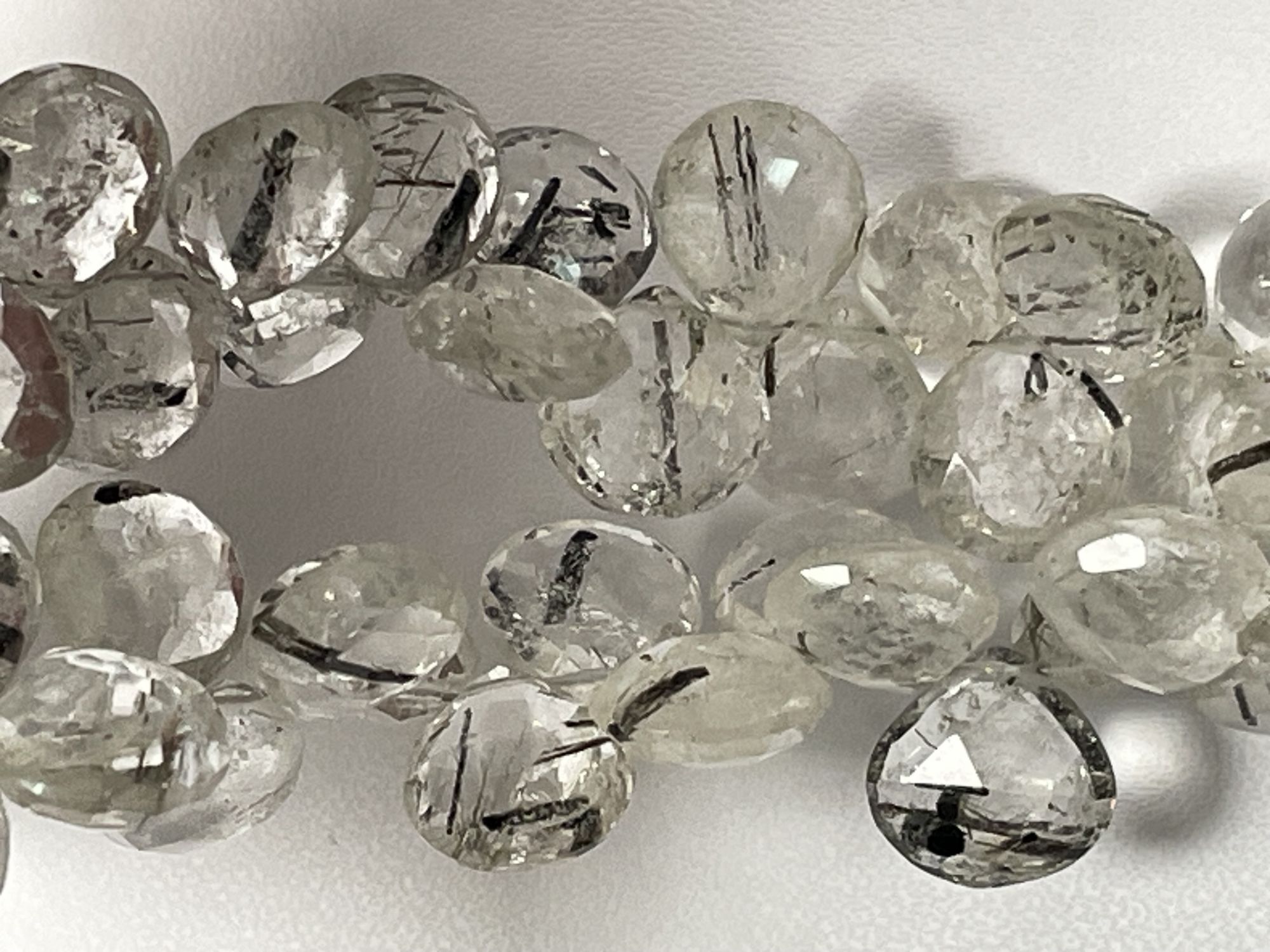 Black Rutilated Quartz Heart Faceted