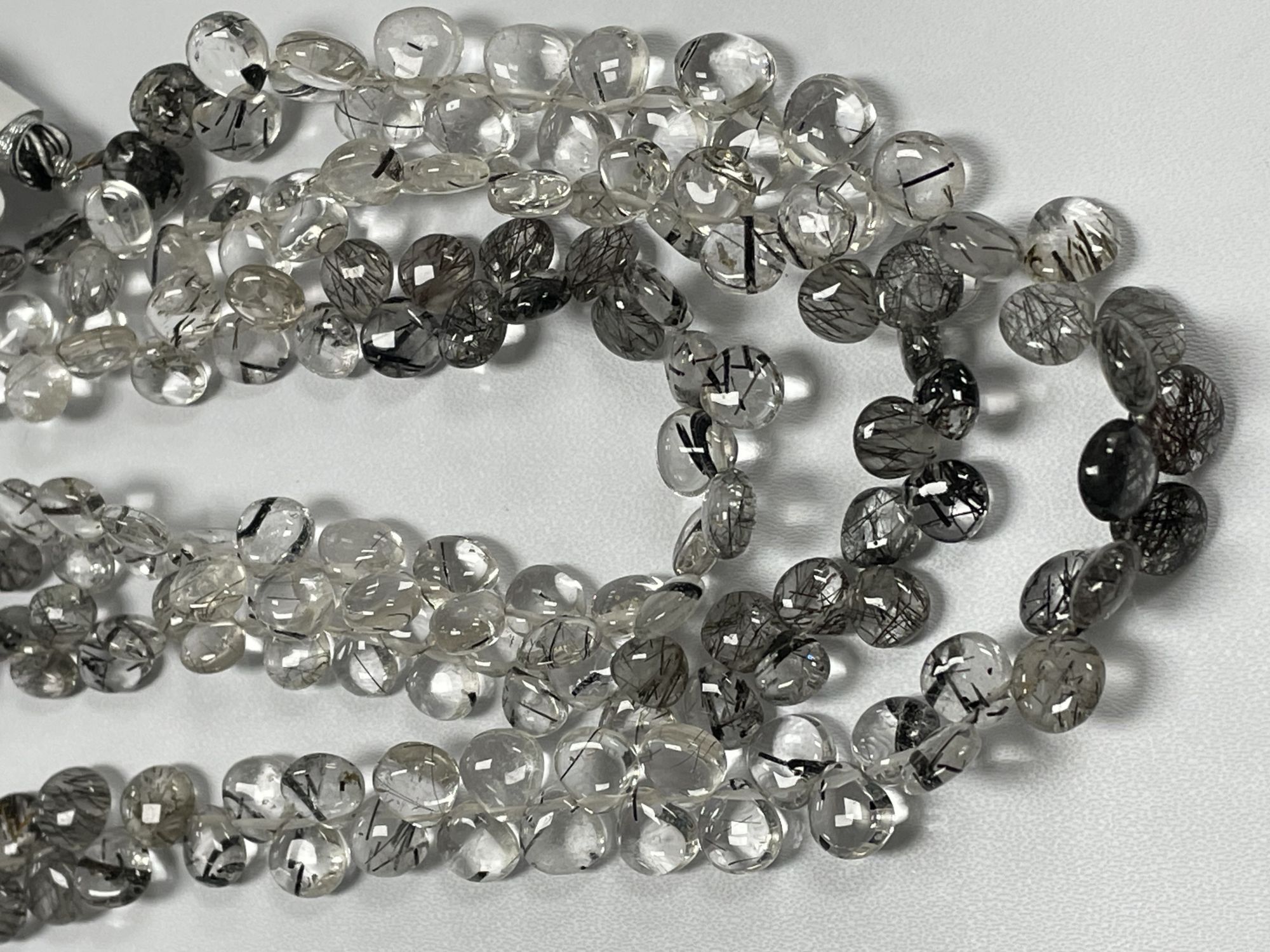 Black Rutilated Quartz Heart Smooth