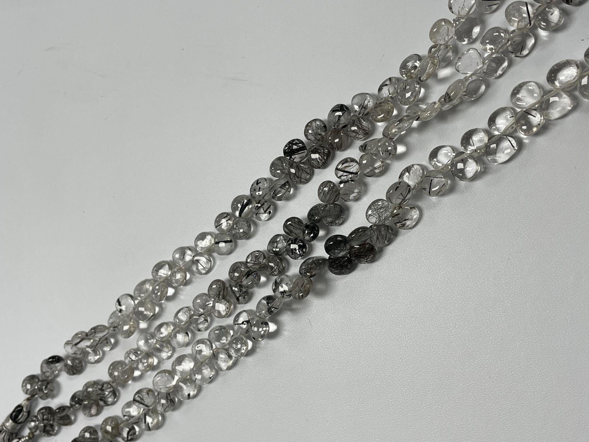 Black Rutilated Quartz Heart Smooth