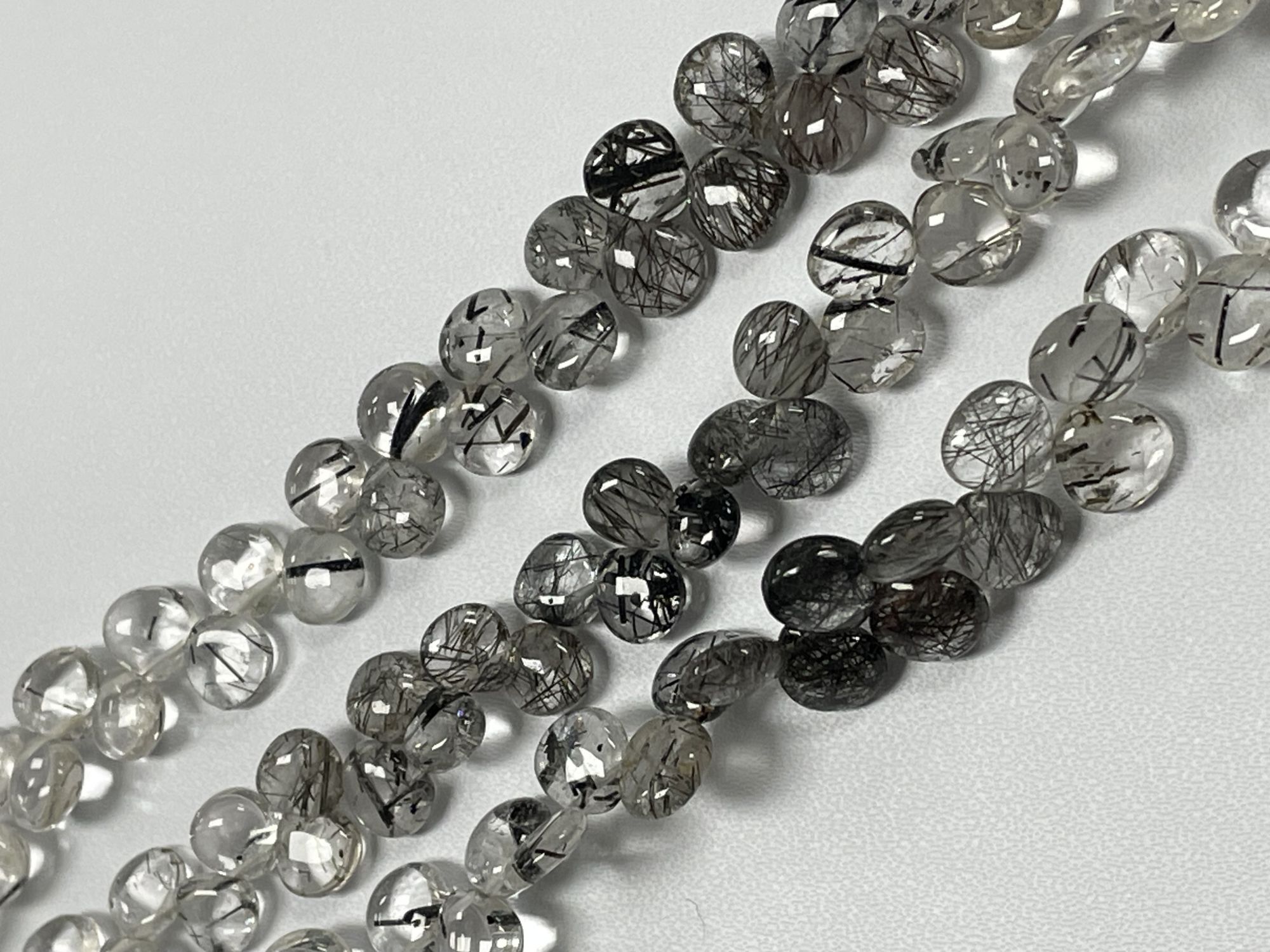 Black Rutilated Quartz Heart Smooth