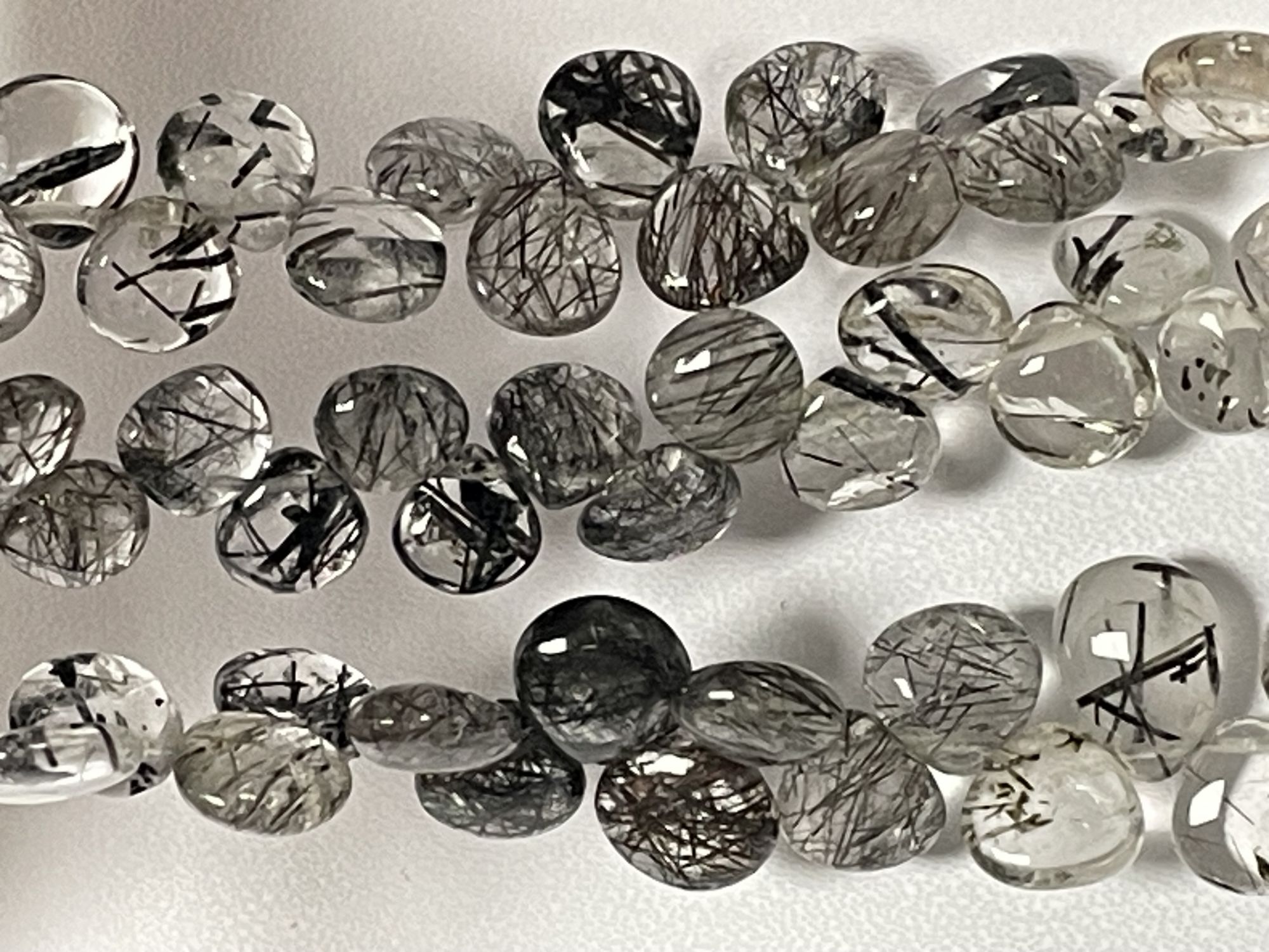 Black Rutilated Quartz Heart Smooth