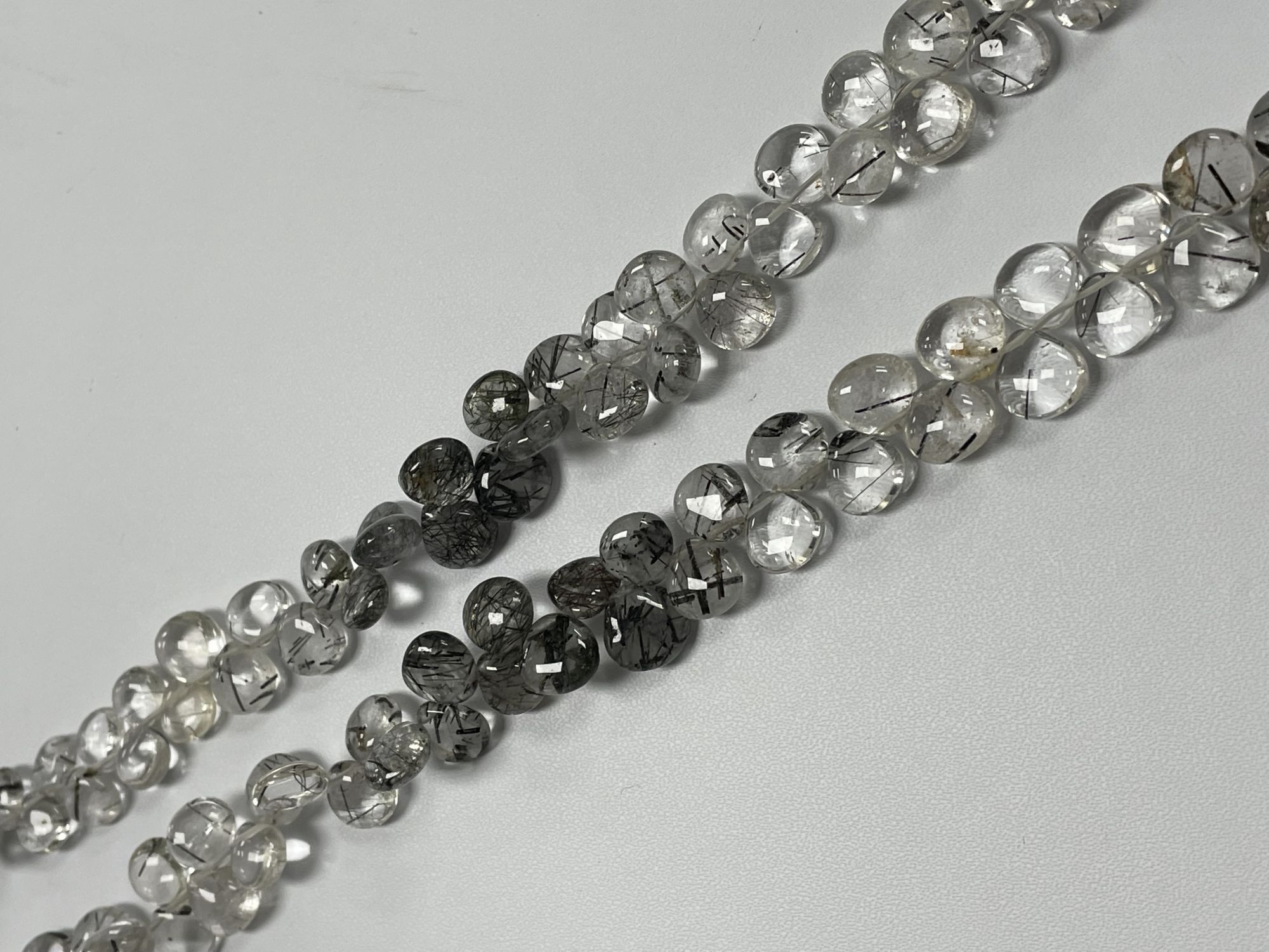 Black Rutilated Quartz Heart Smooth