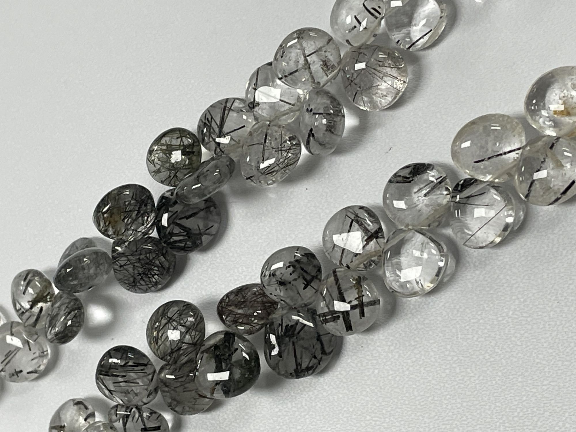 Black Rutilated Quartz Heart Smooth