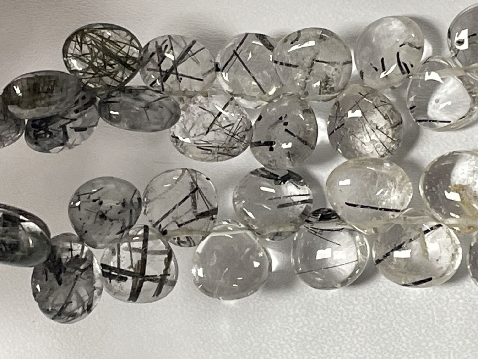 Black Rutilated Quartz Heart Smooth