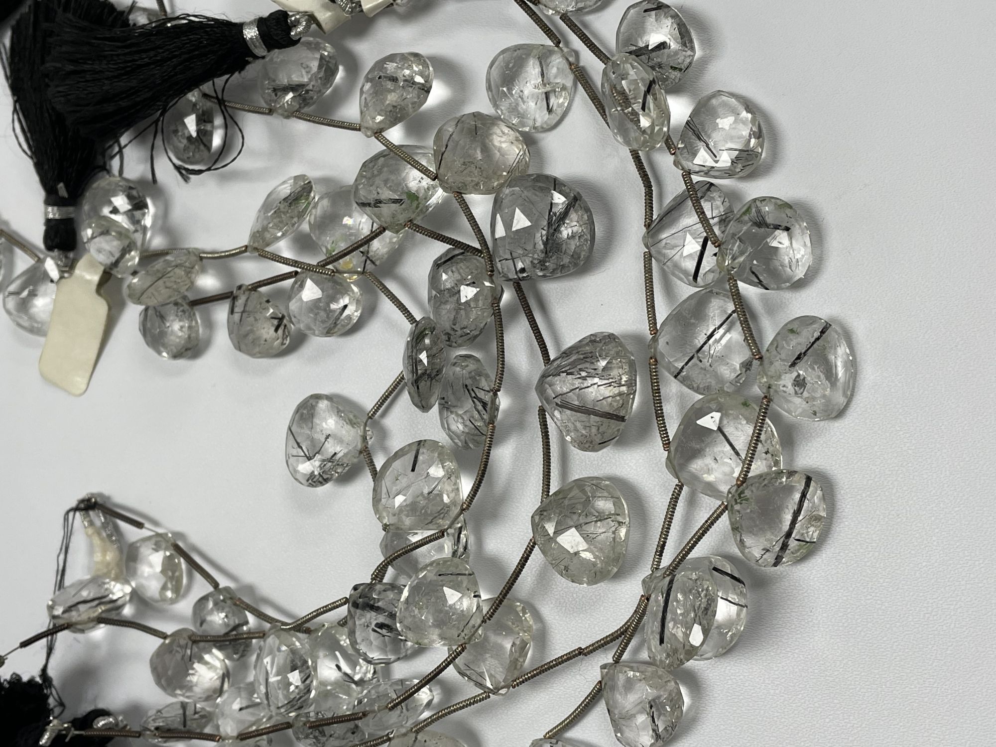 Black Rutilated Quartz Heart Faceted